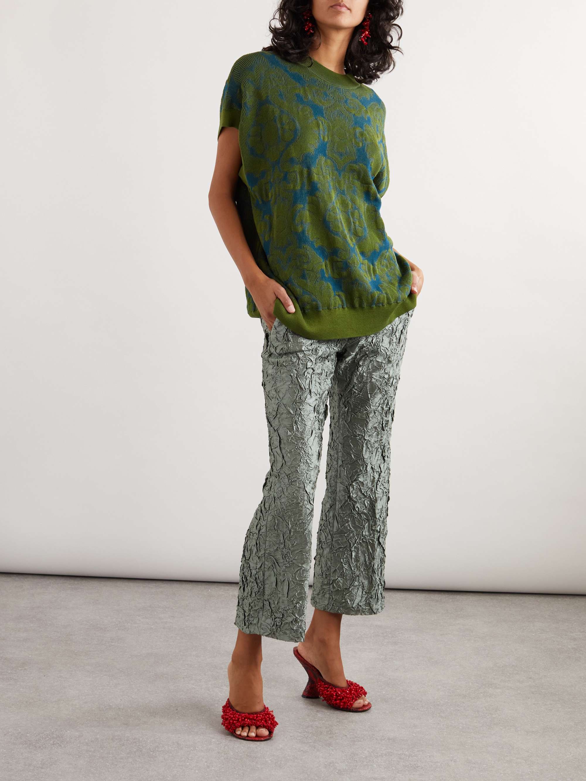 Cotton-blend jacquard sweater view