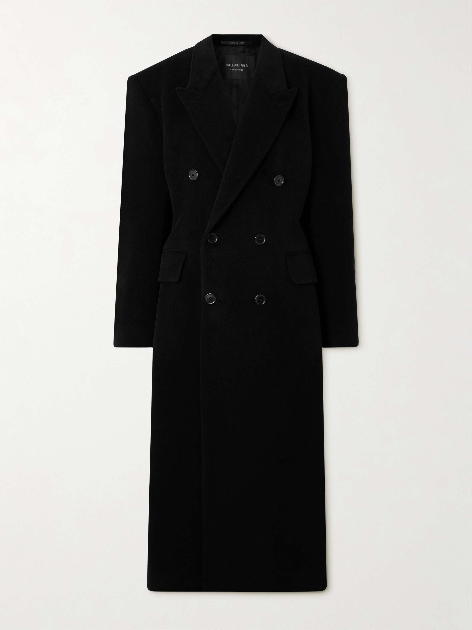 Double-breasted oversized cashmere and wool-blend coat view