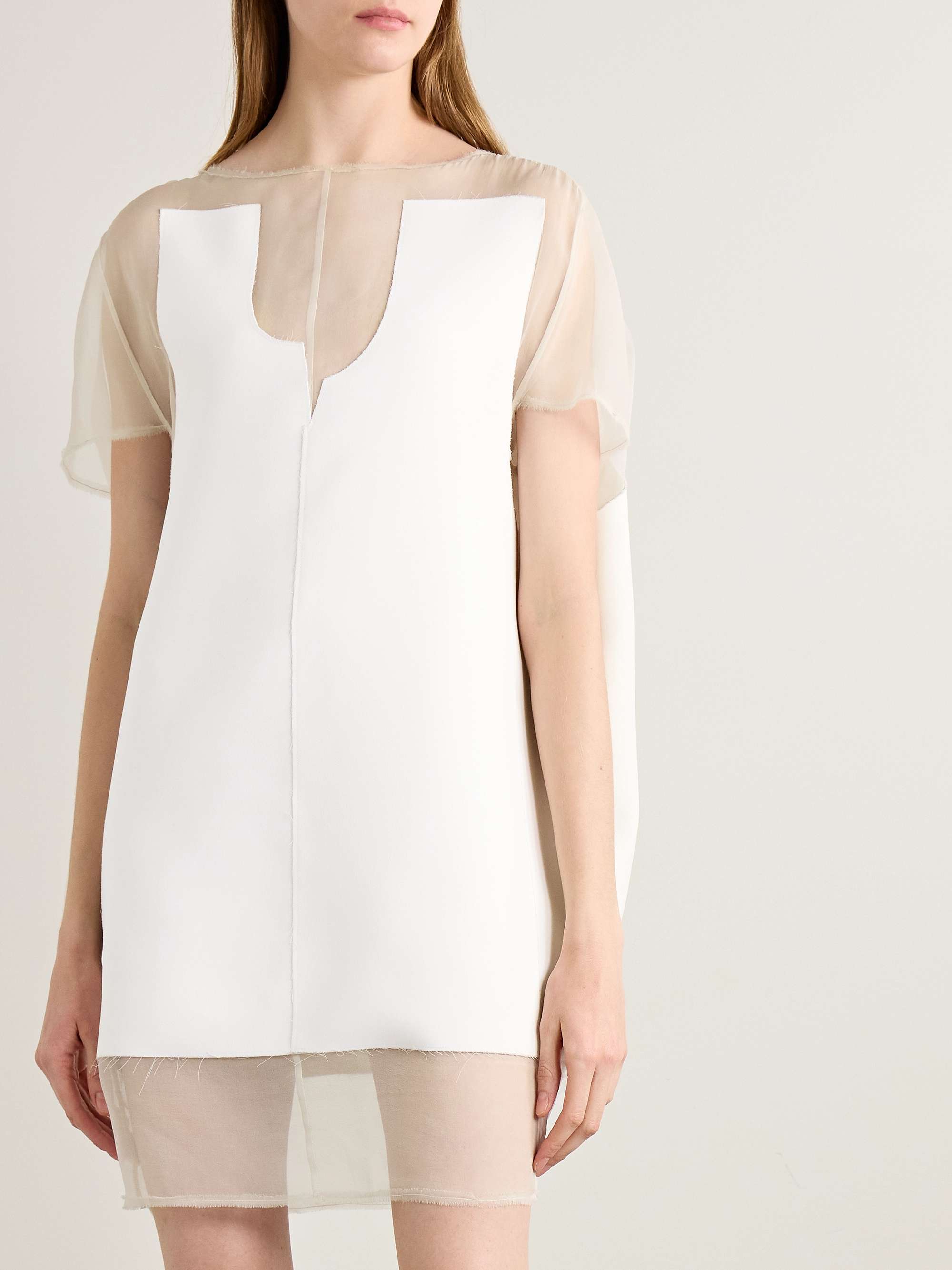 Winona paneled crepe and chiffon mini dress view