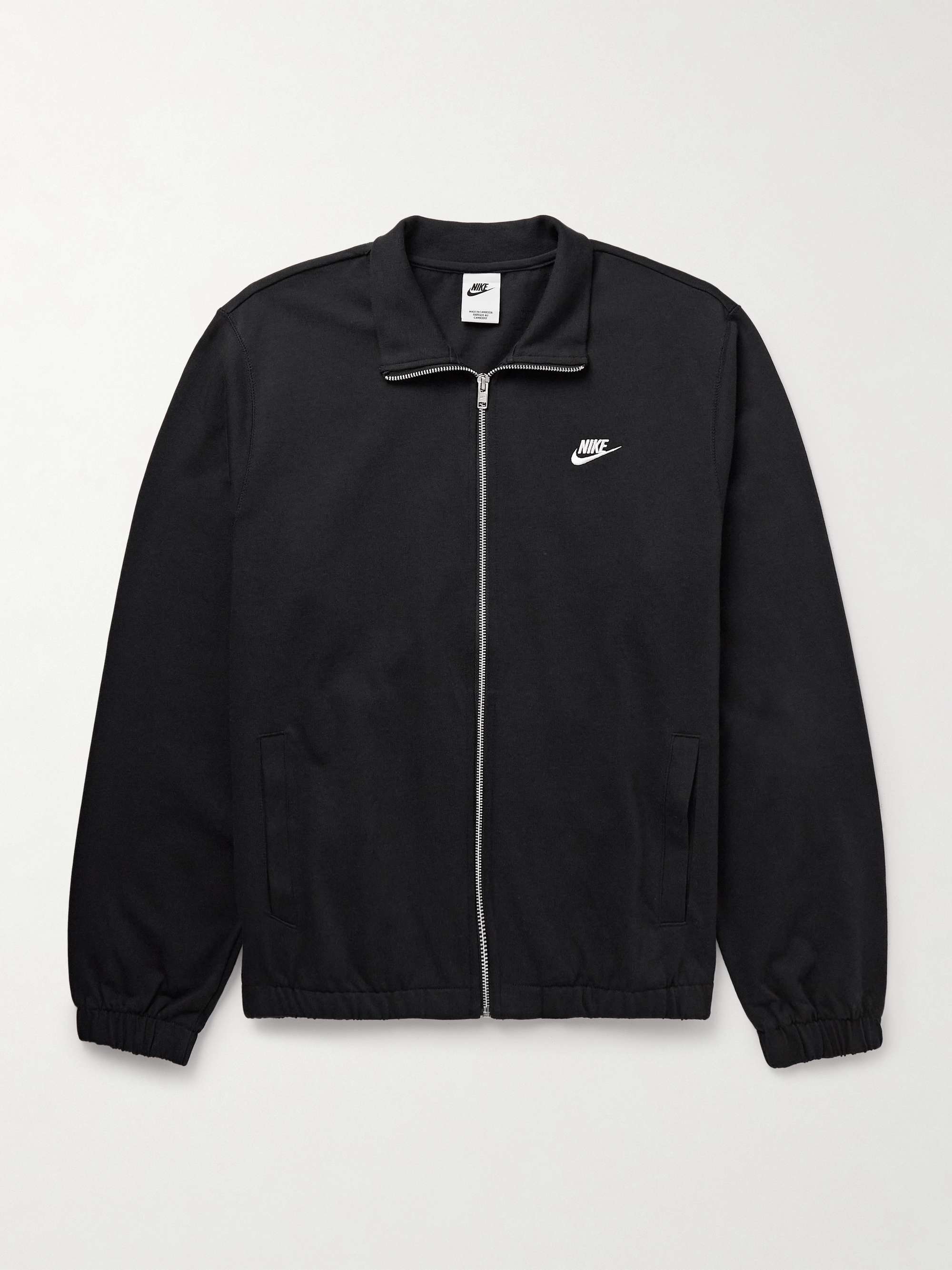 Club Logo-Embroidered Cotton-Jersey Zip-Up Sweatshirt view
