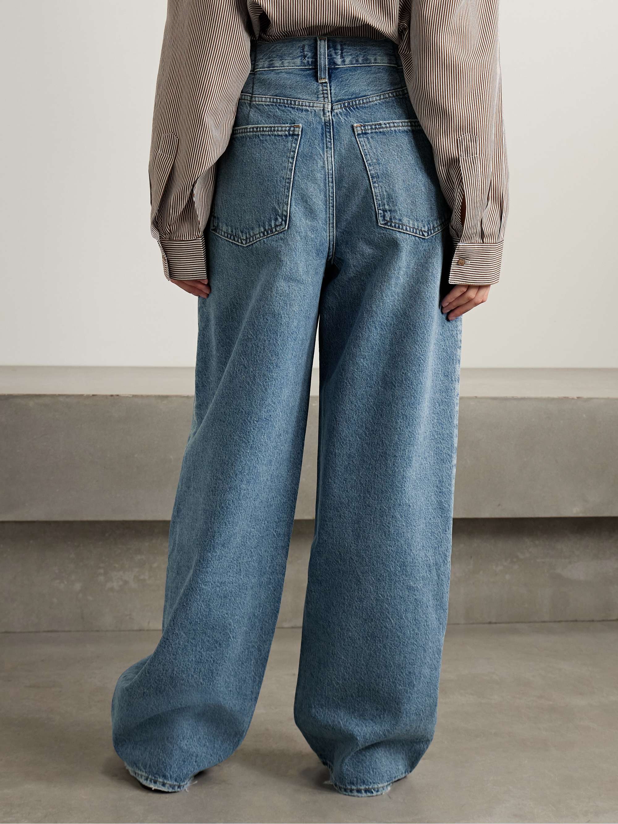 Franka pleated high-rise wide-leg jeans view