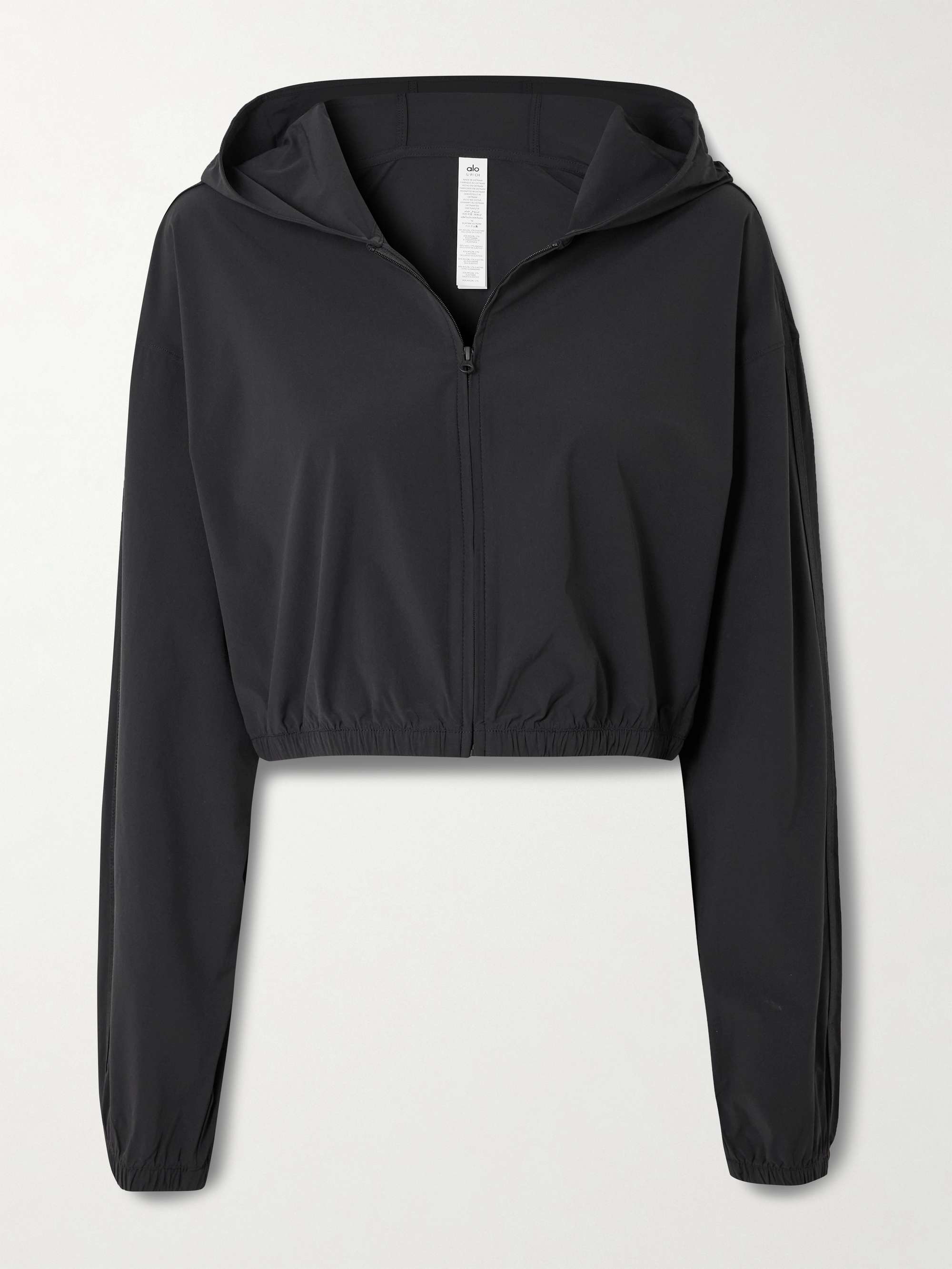 Effortless cropped stretch-shell hoodie view