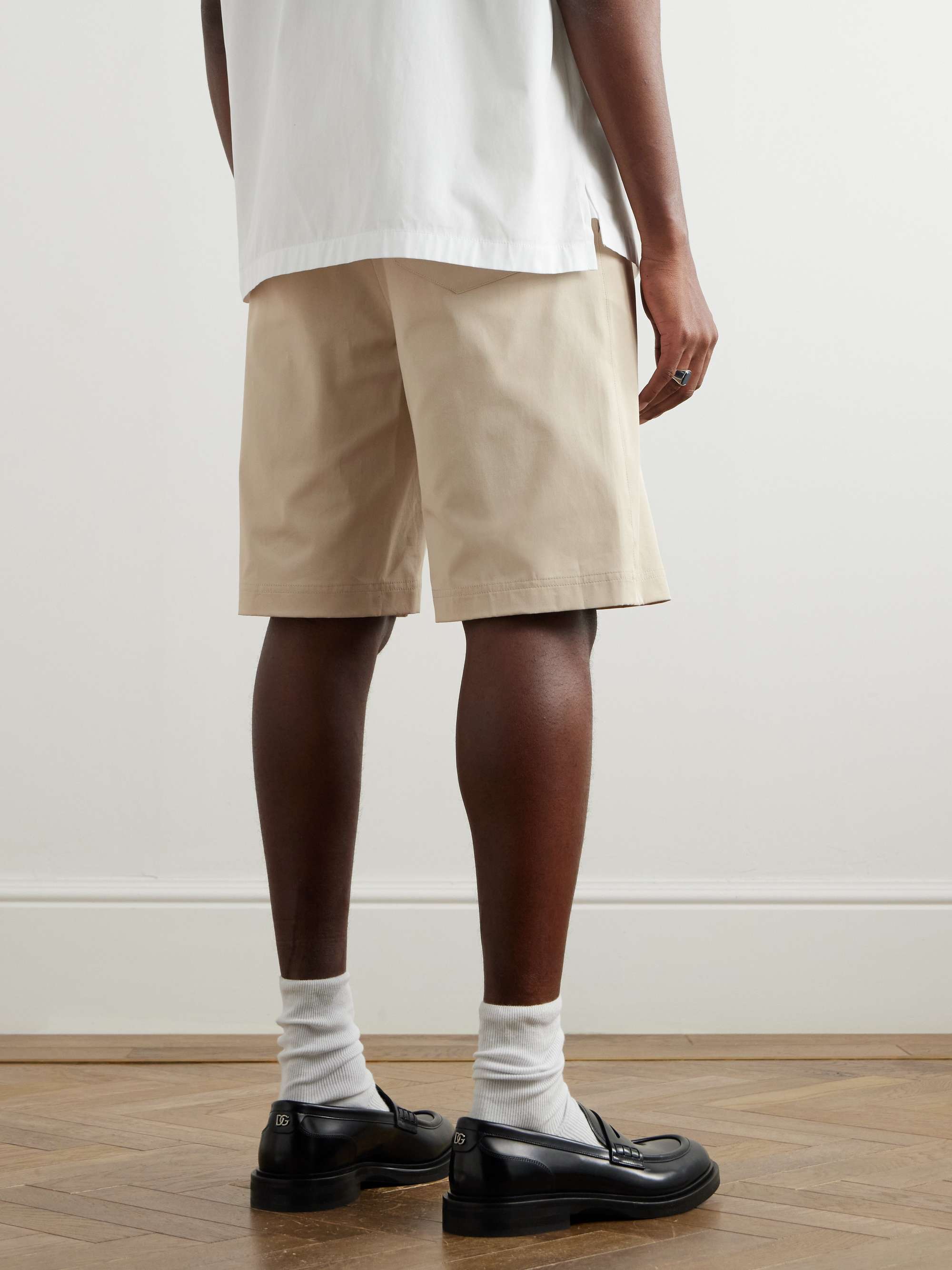 Straight-Leg Stretch-Cotton Twill Bermuda Shorts view