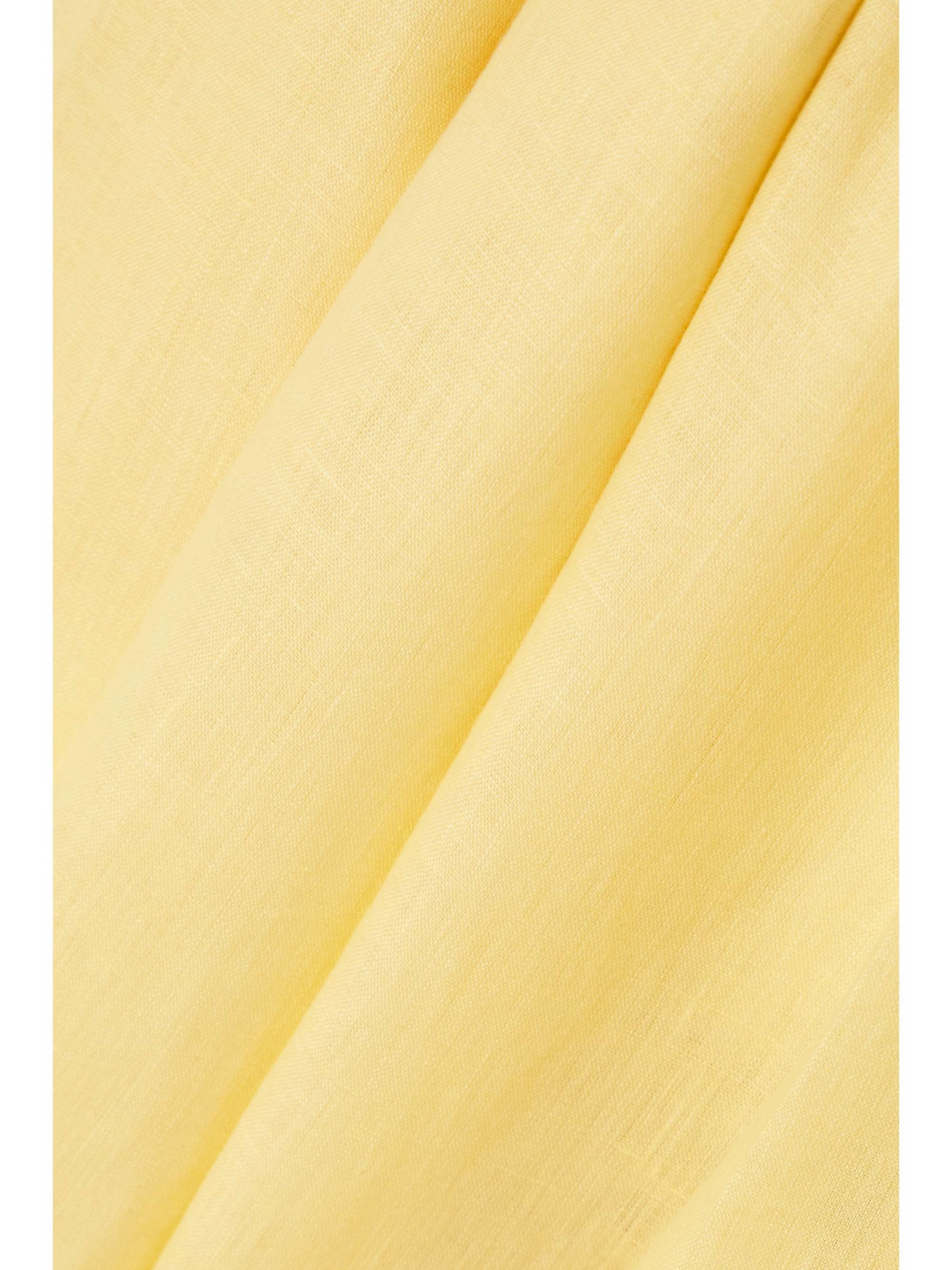 Belted linen wide-leg pants view