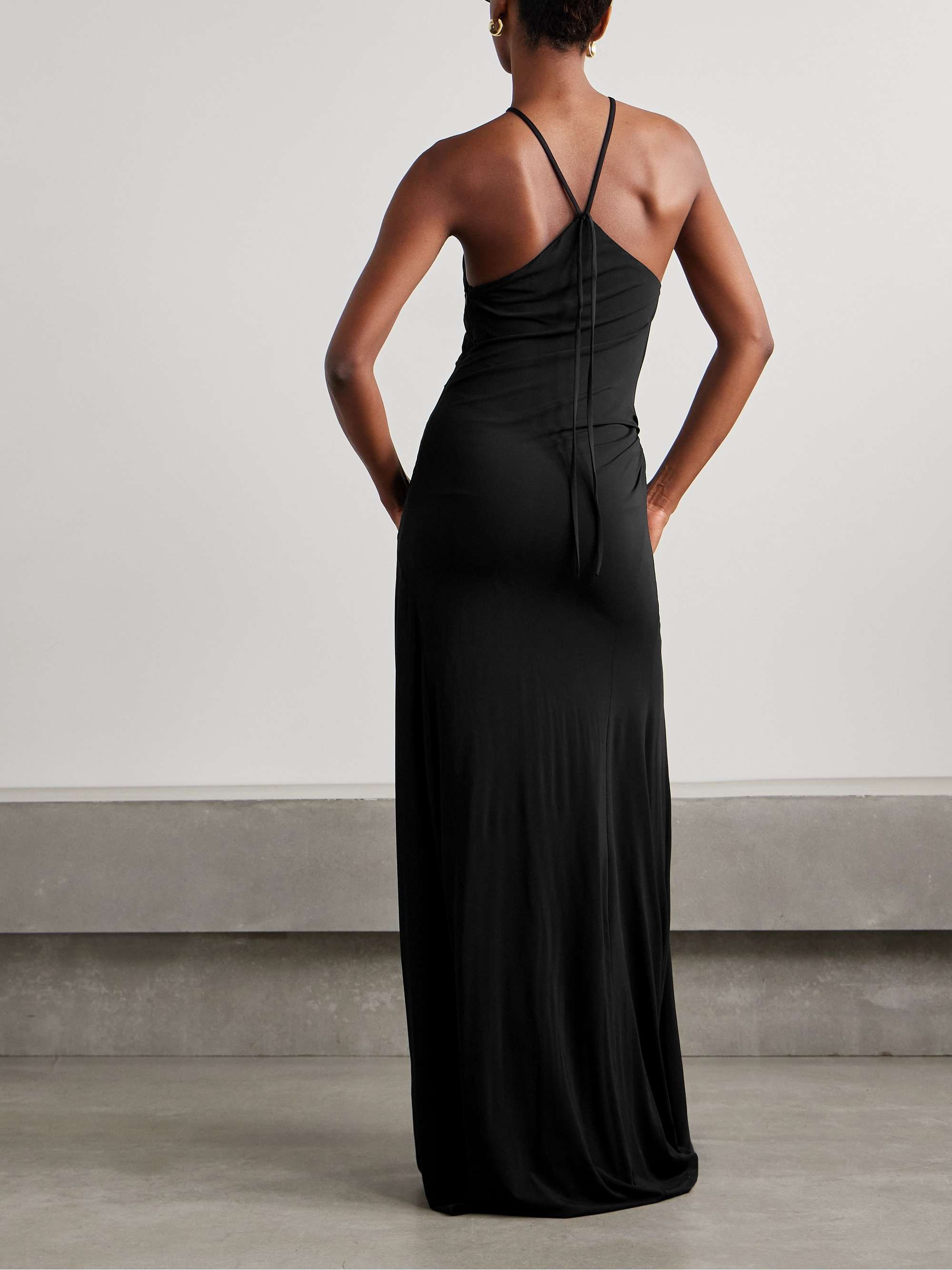 Mika embellished stretch-knit halterneck maxi dress view