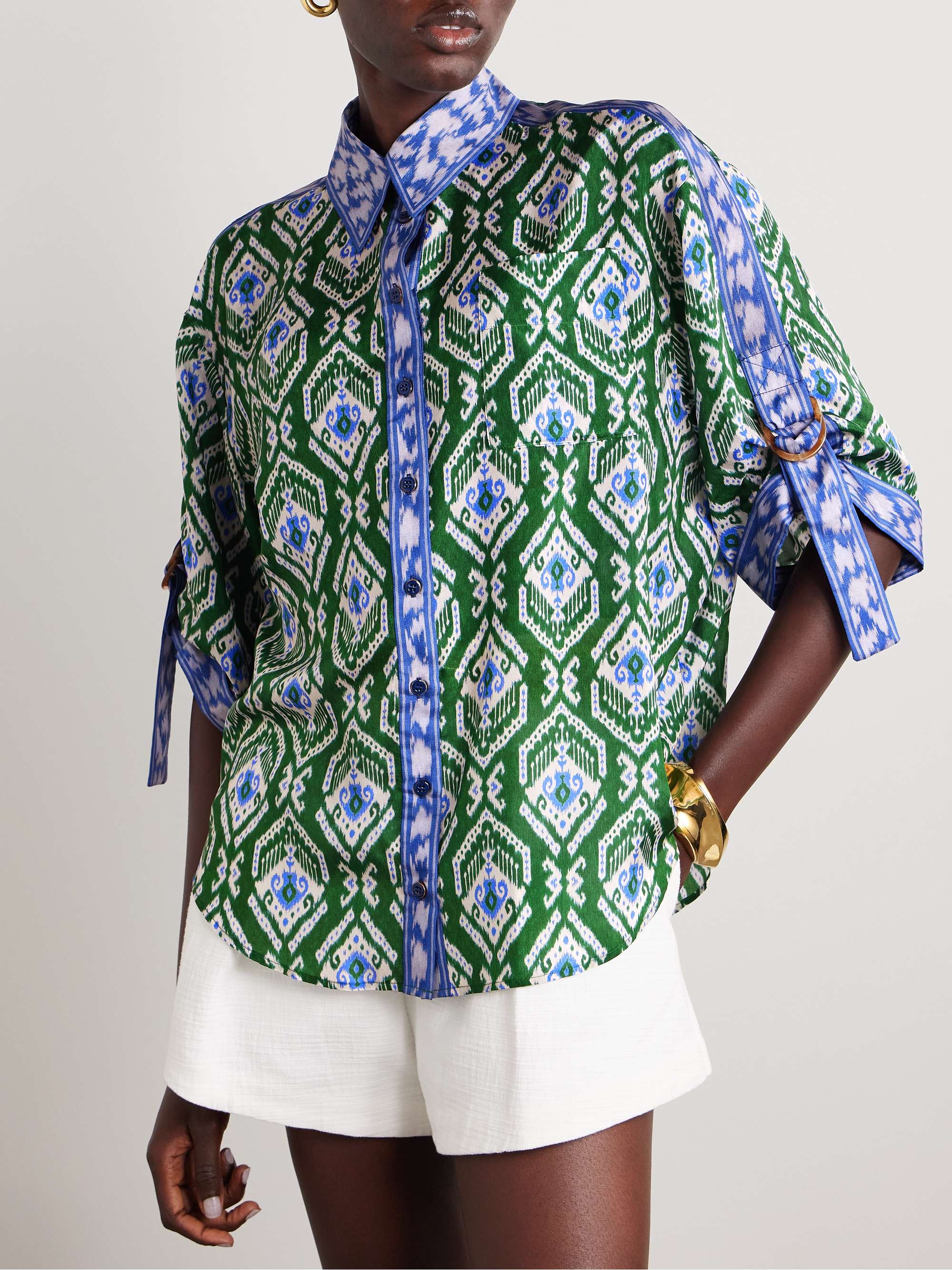 Wylie printed silk shirt view
