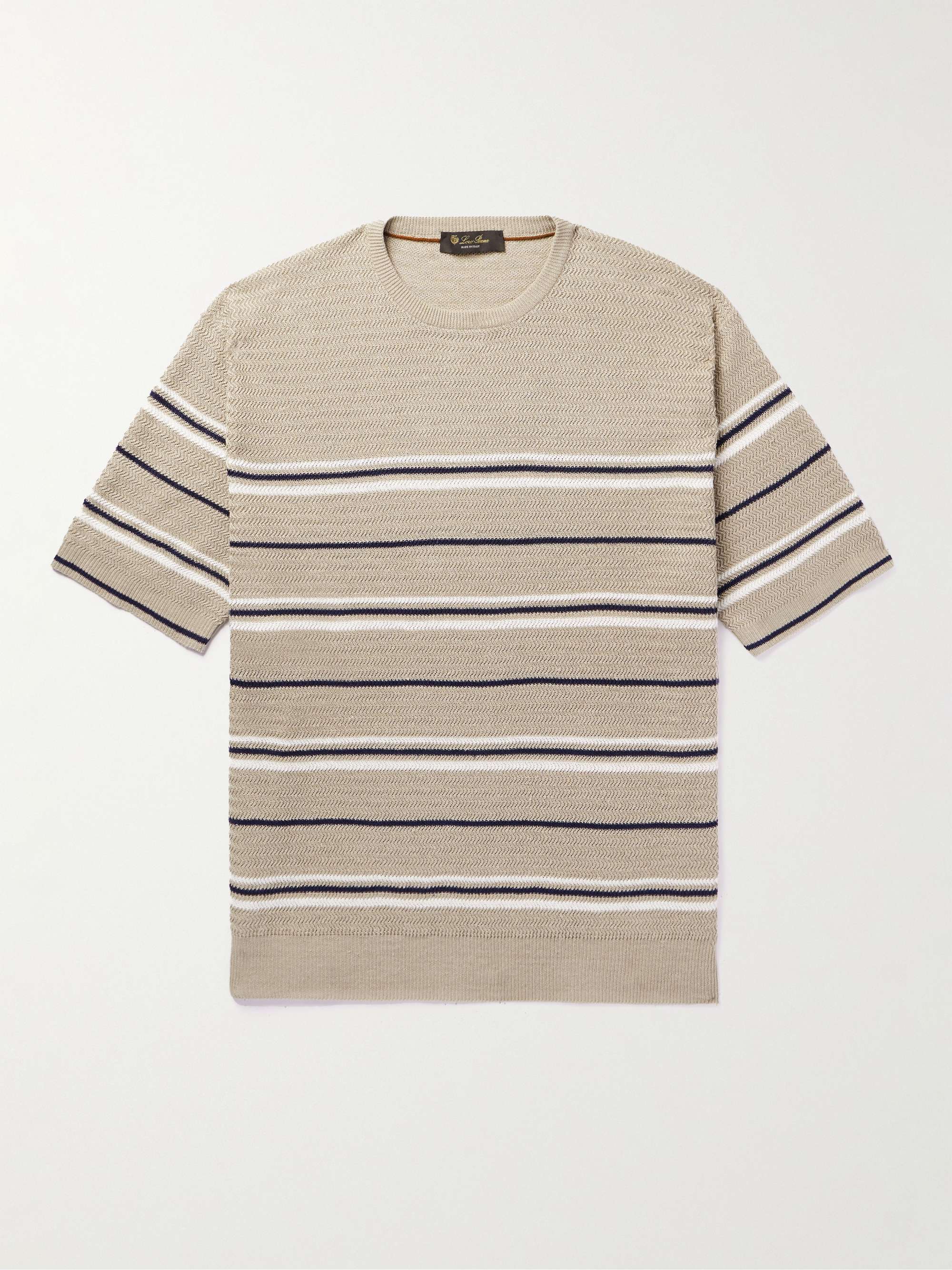 Striped Herringbone Linen T-Shirt view