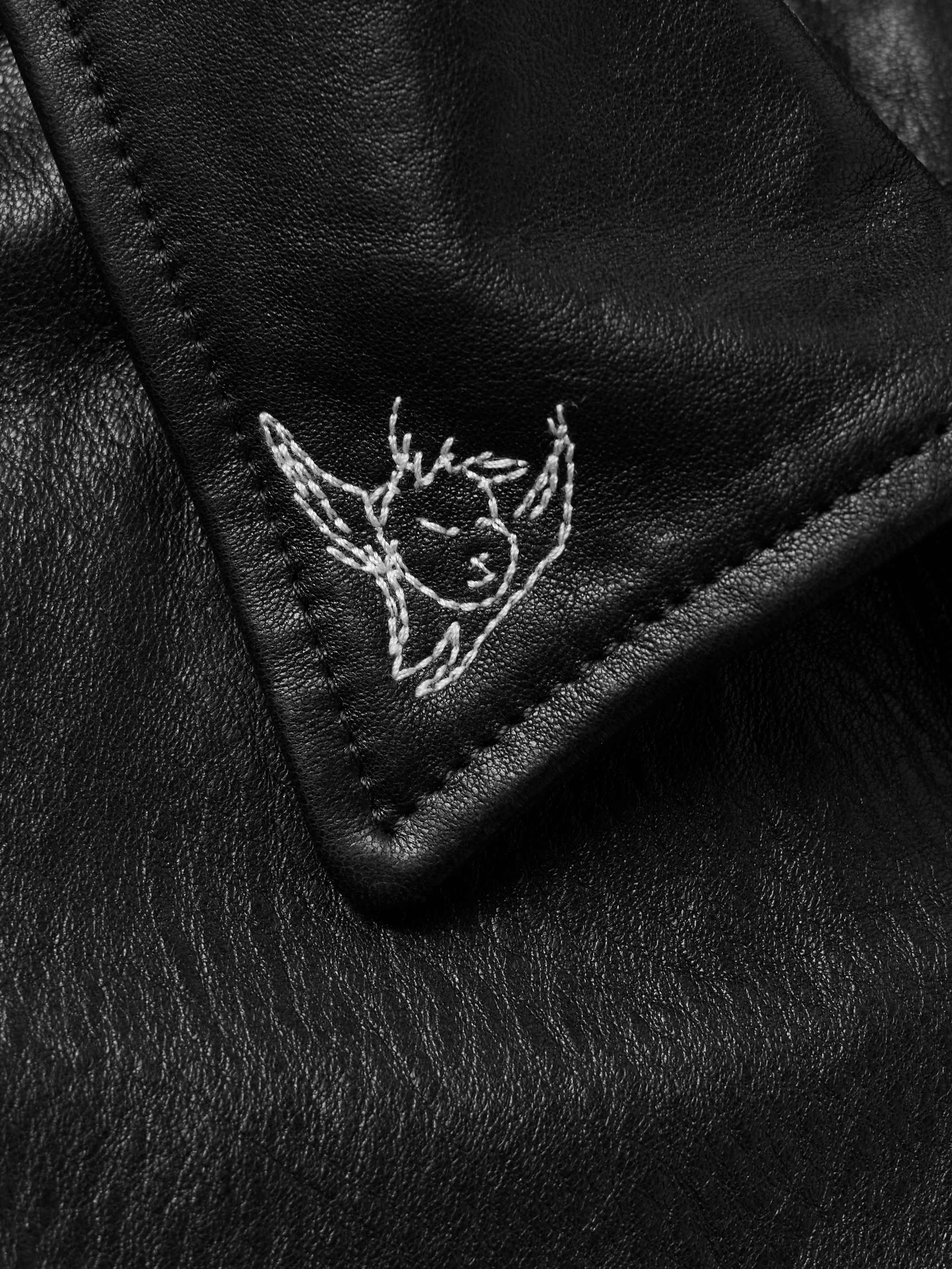Principe De L'Amour Embroidered Leather Jacket view