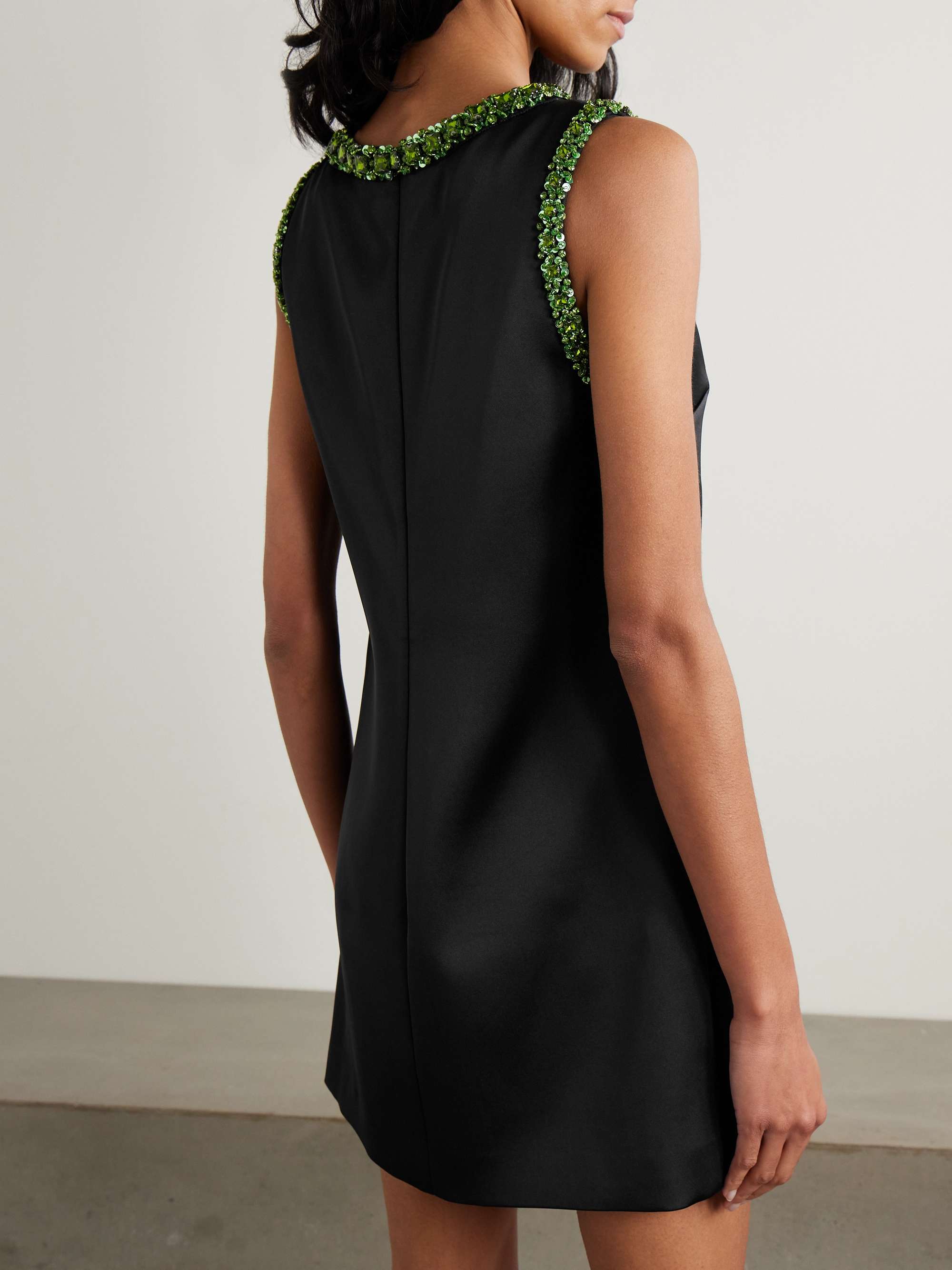 Embellished satin mini dress view