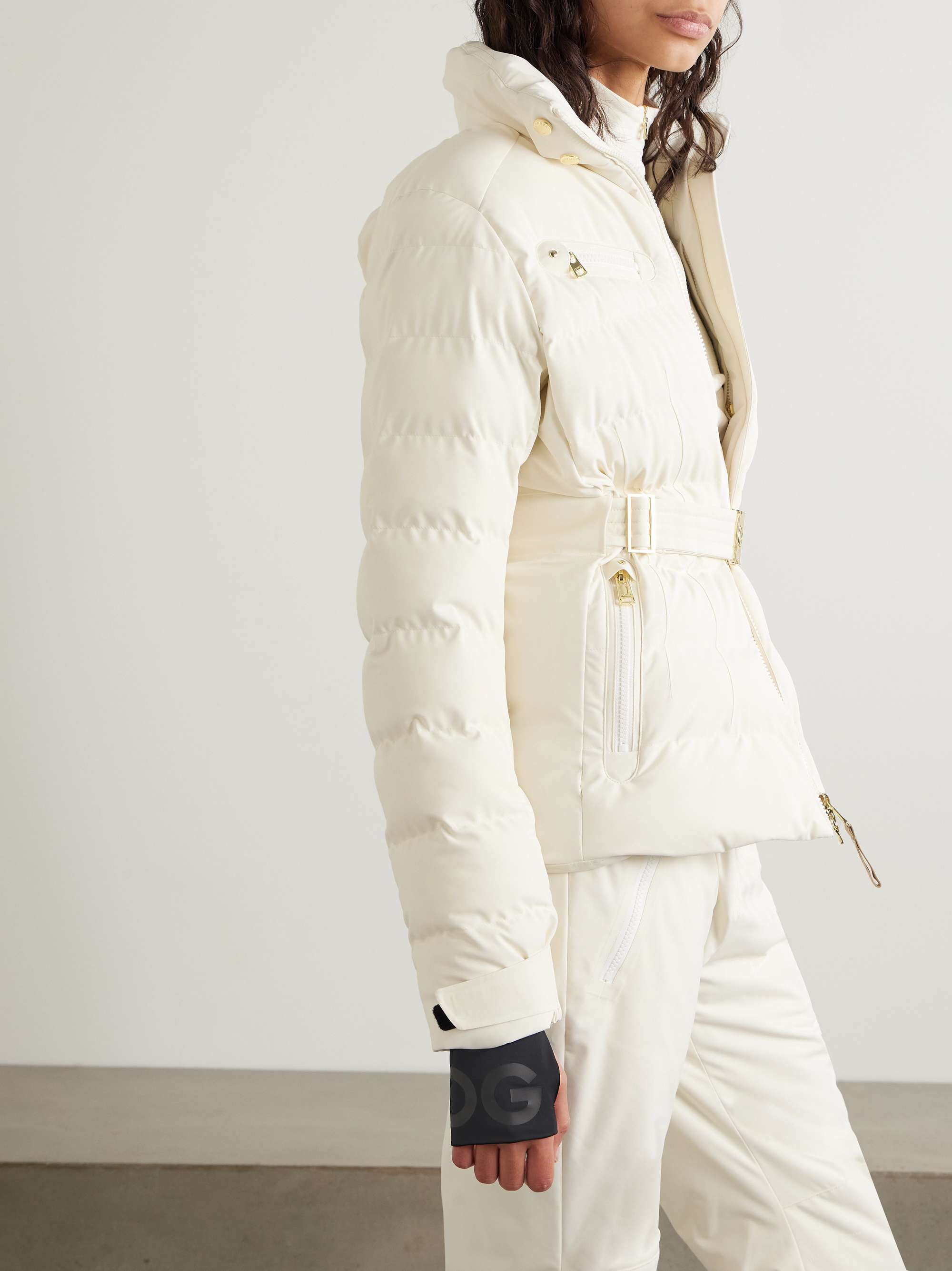 Ellya layered belted quilted ski jacket view