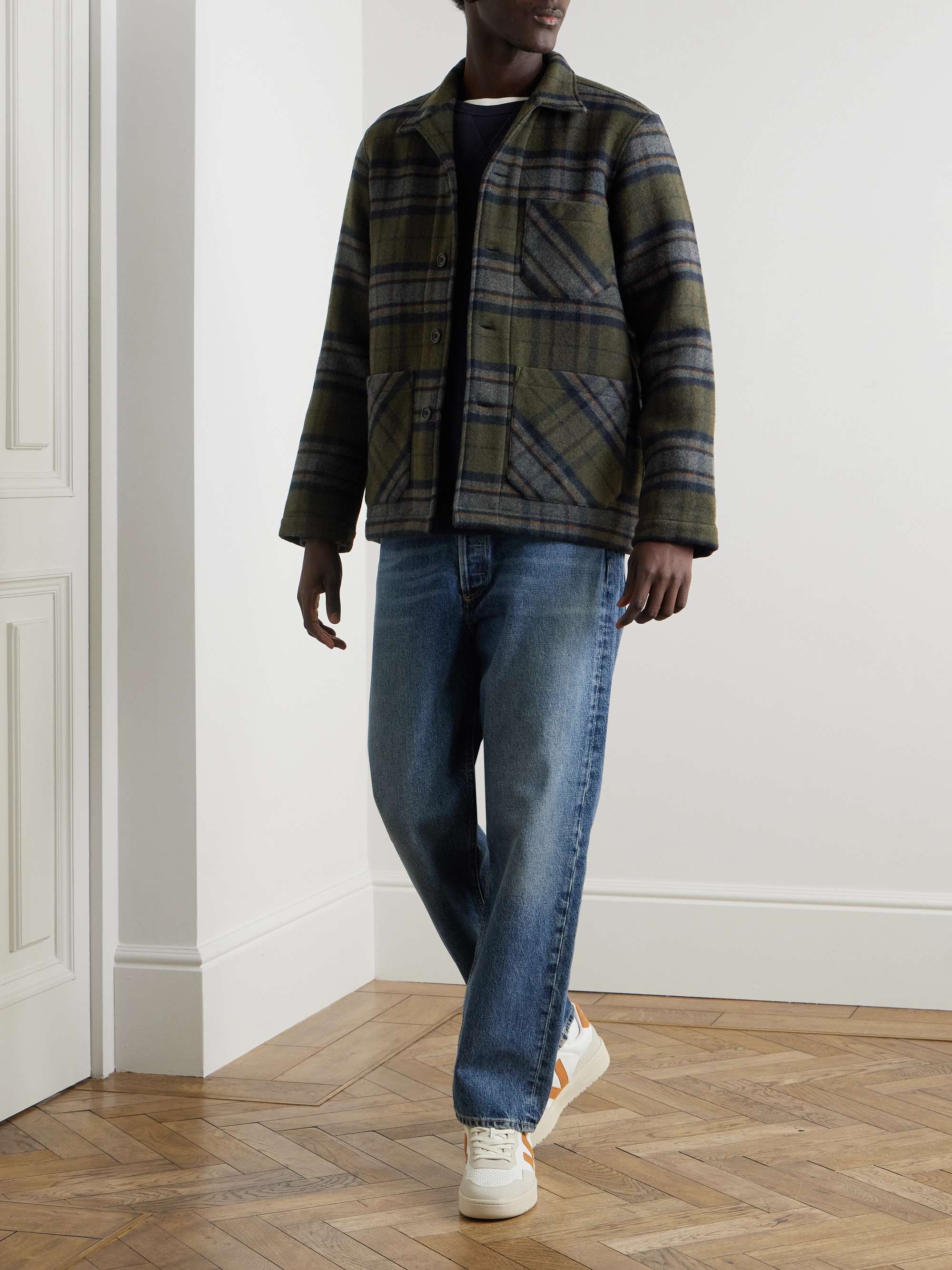 Perry Checked Recycled Wool-Blend Jacket view