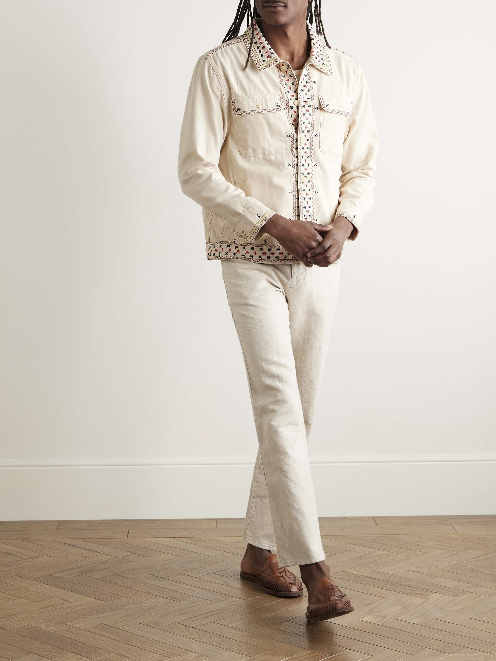 Starlight Embroidered Cotton-Canvas Jacket view