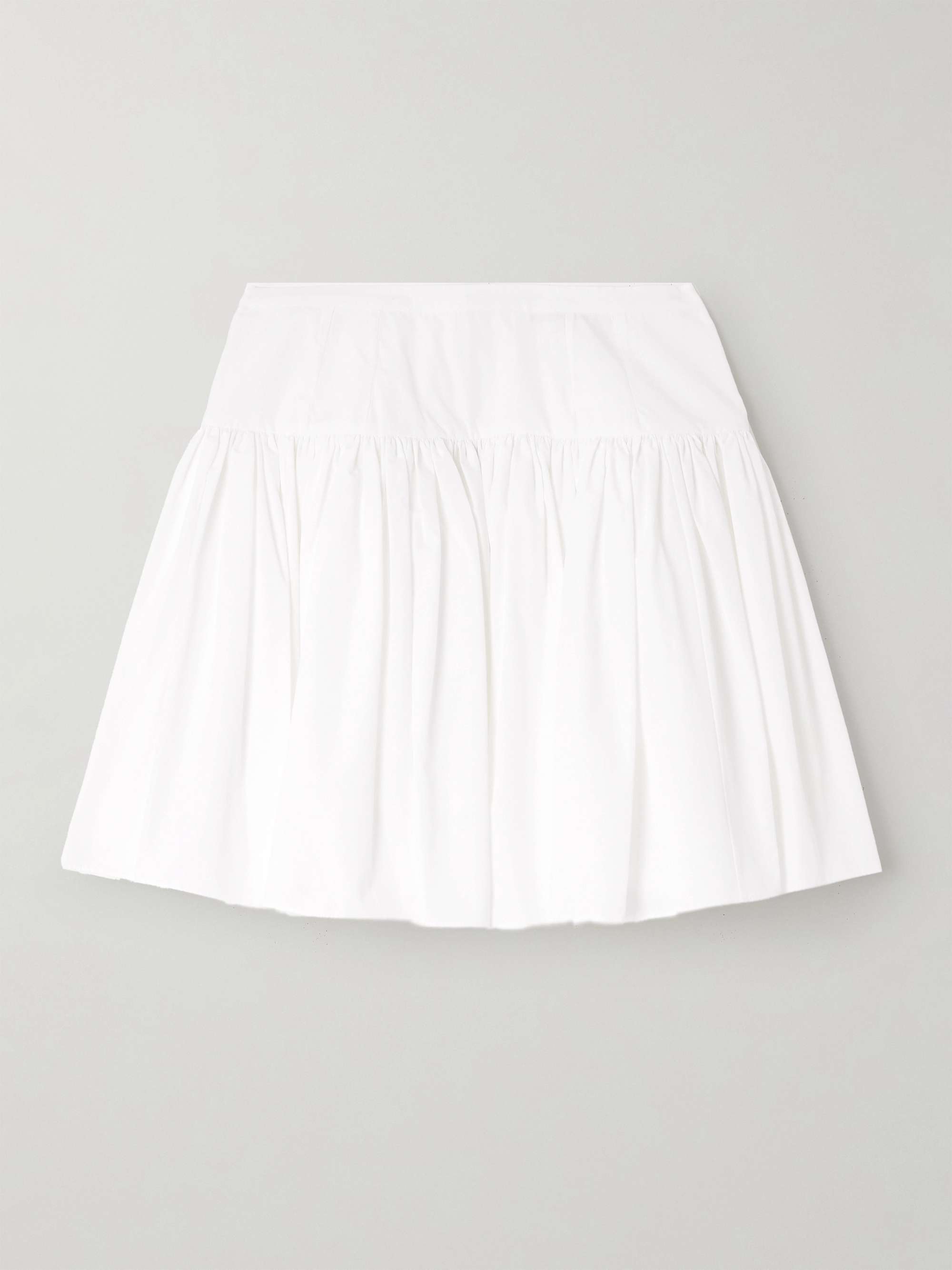 Pleated cotton-poplin mini skirt view
