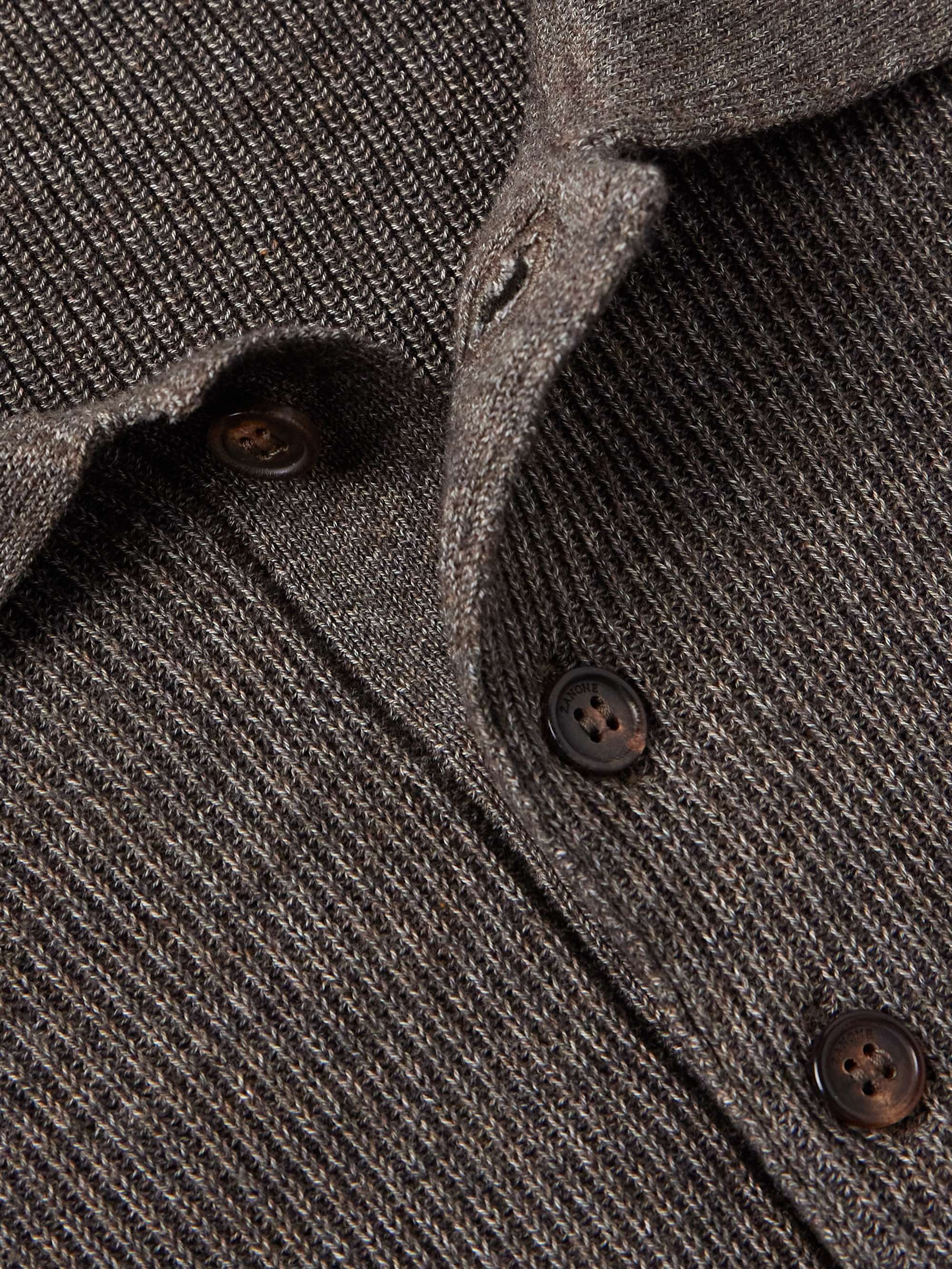 Zanone Slim-Fit Ribbed Cotton Polo Shirt view