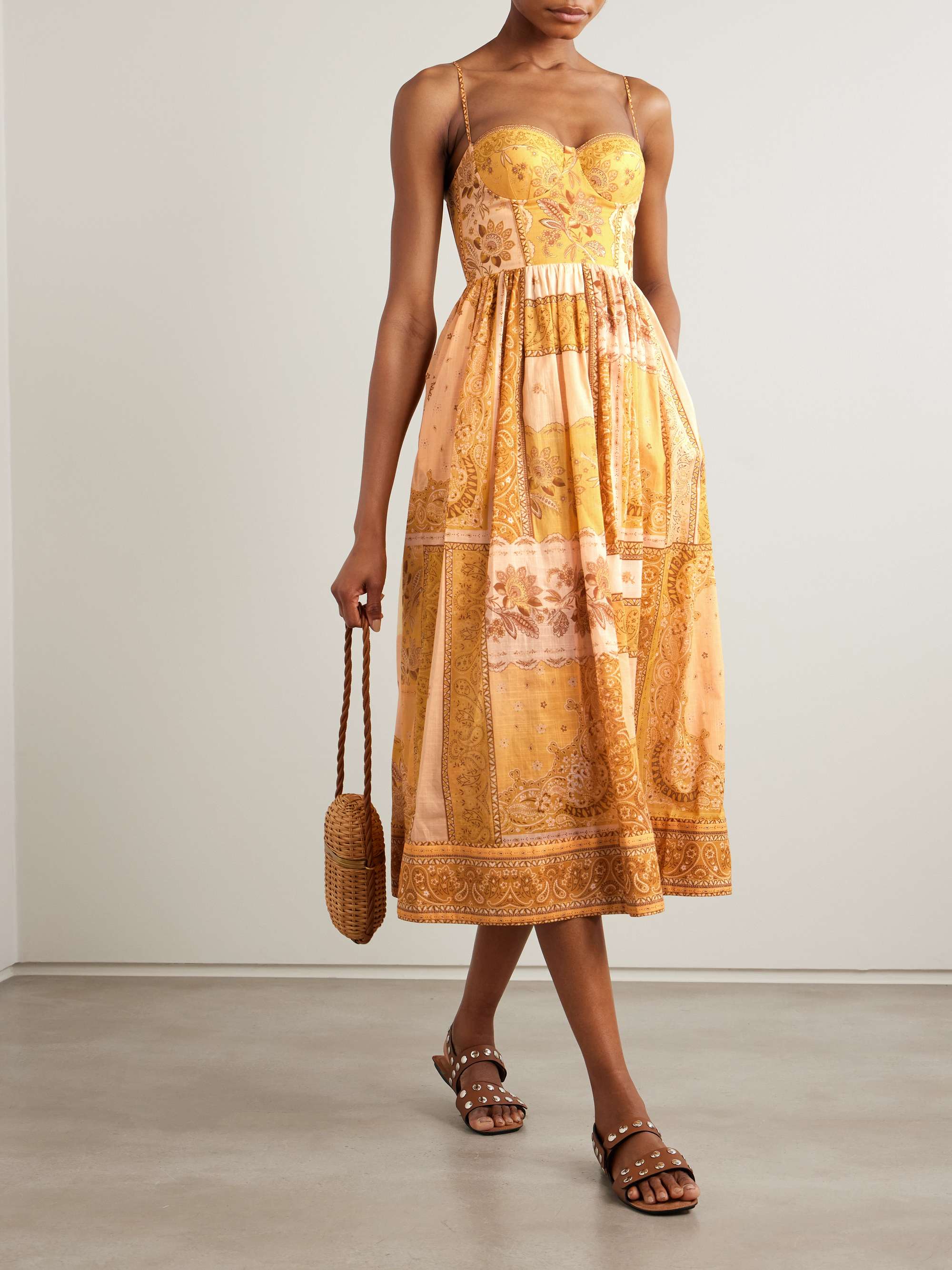 Lucky bandana-print cotton-voile midi dress view