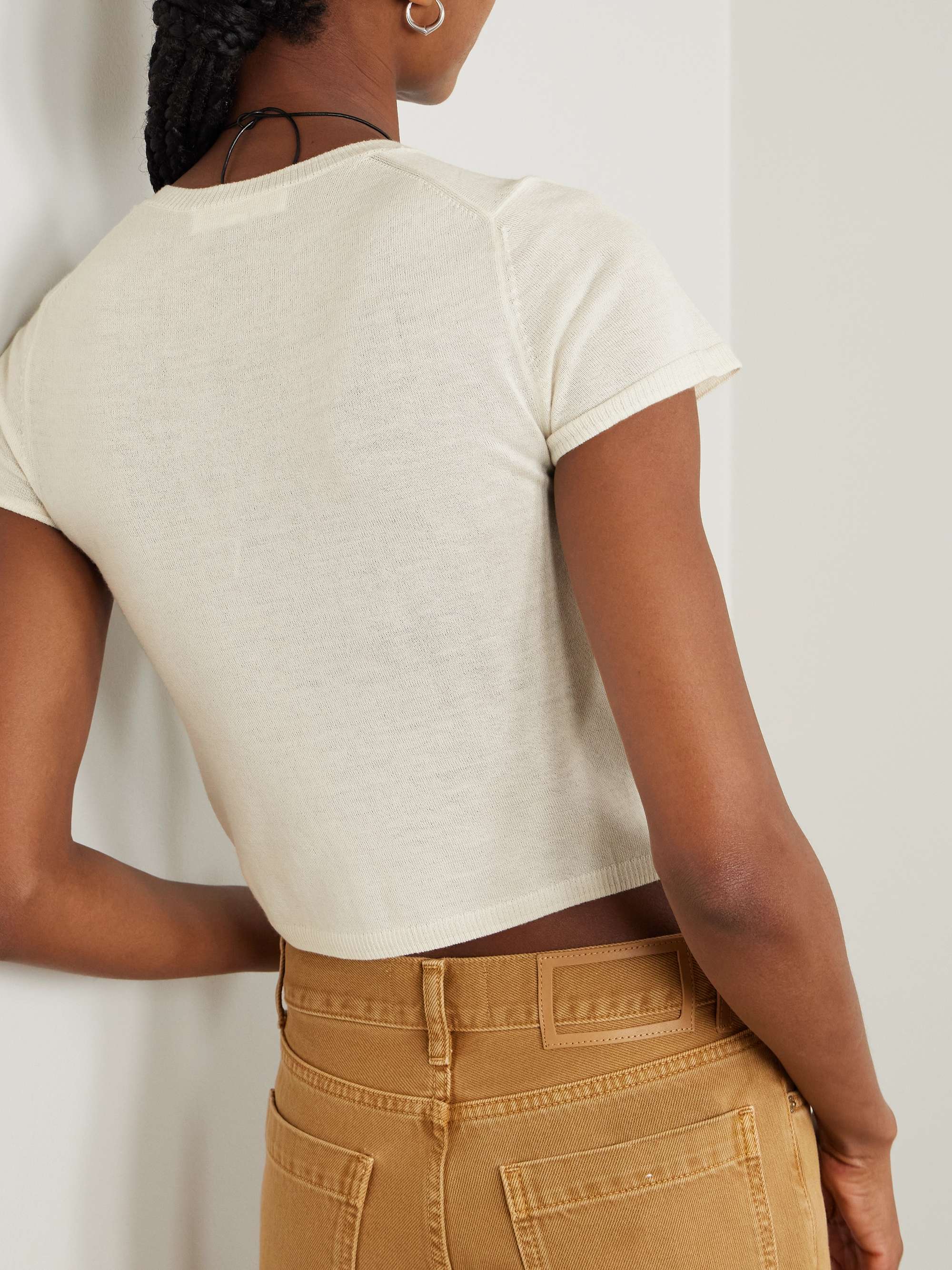 Van cropped cashmere T-shirt view