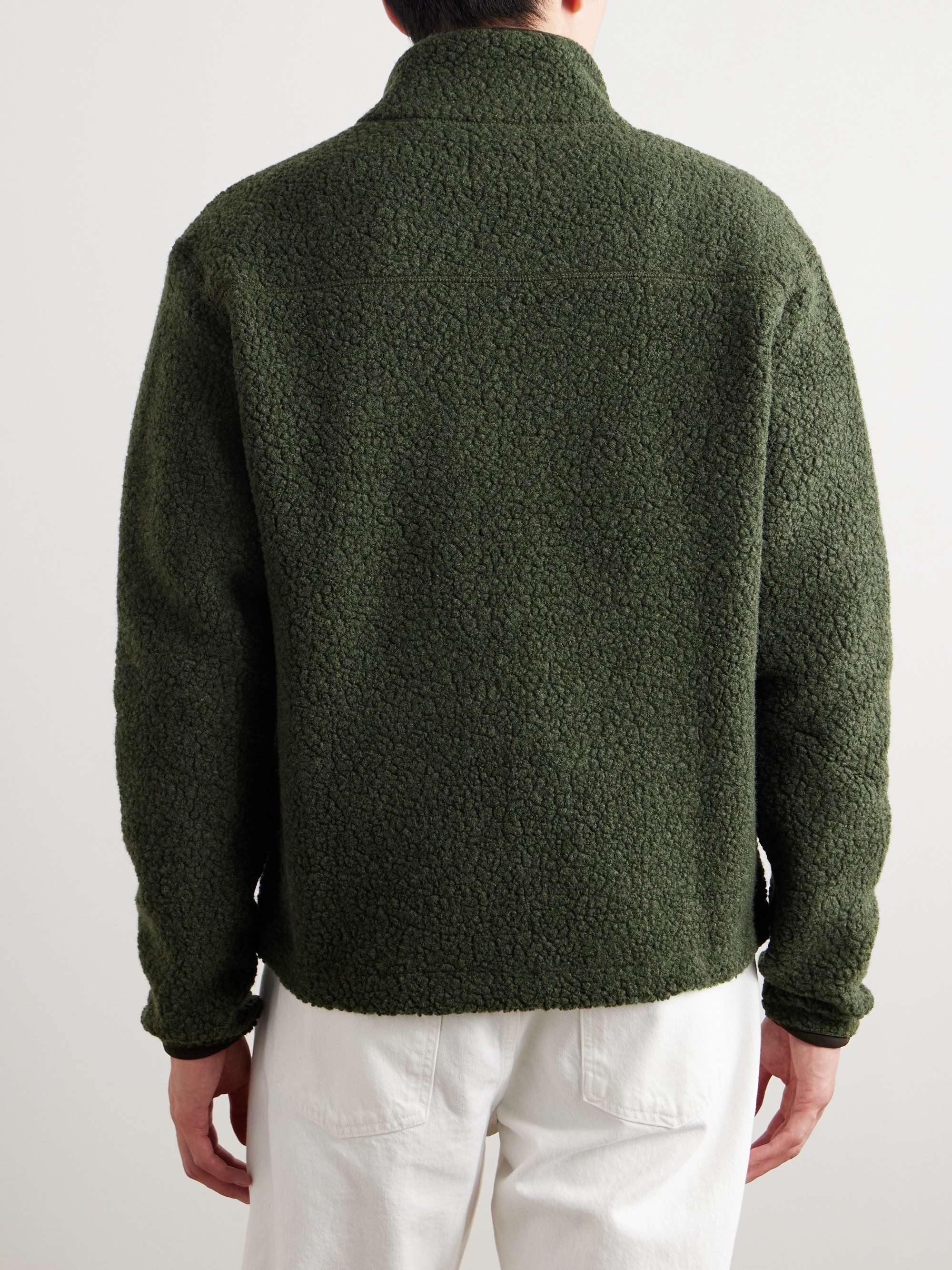 Logo-Embroidered Wool-Blend Bouclé Jacket view