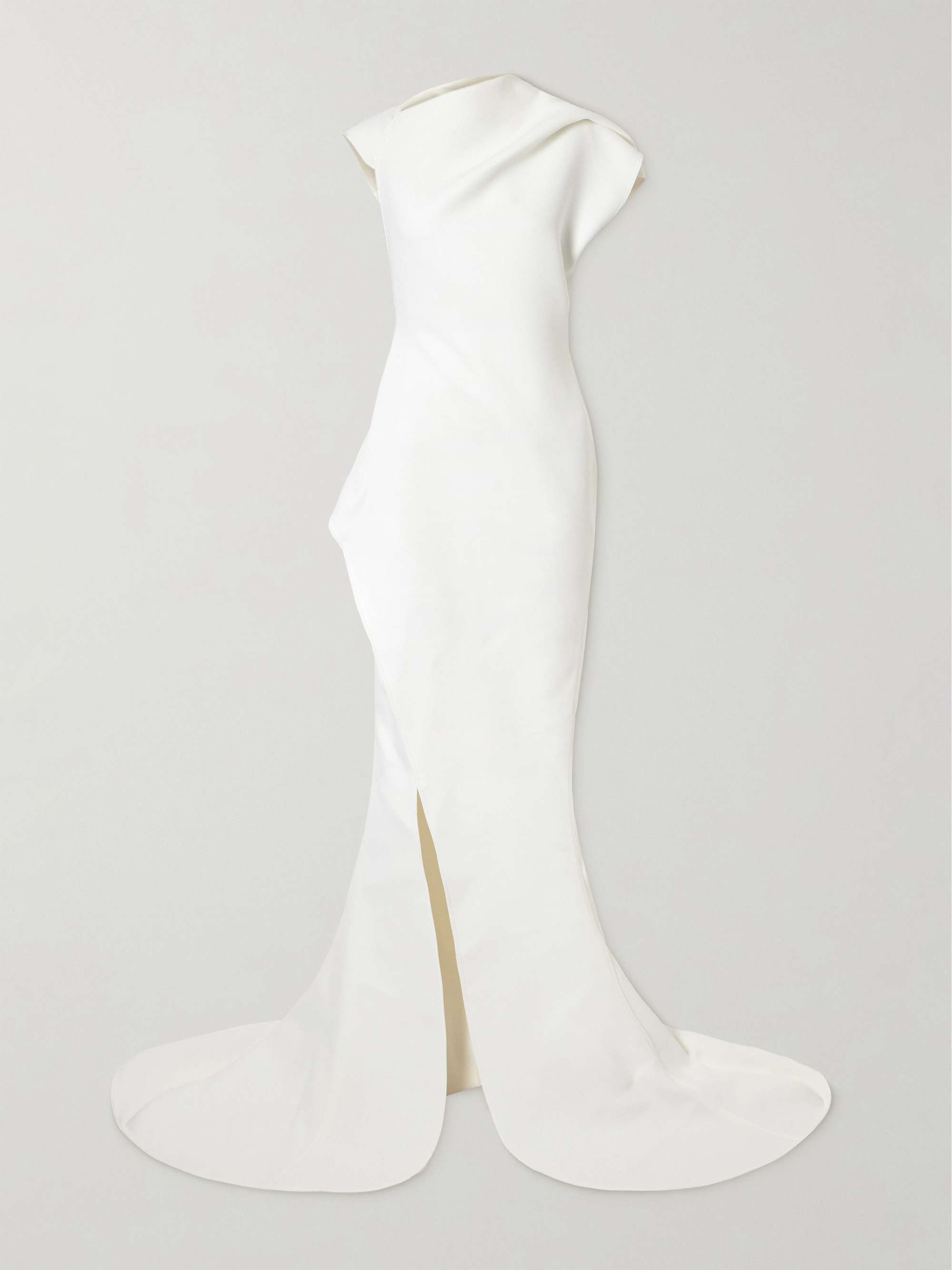 Victoire asymmetric gathered crepe gown view