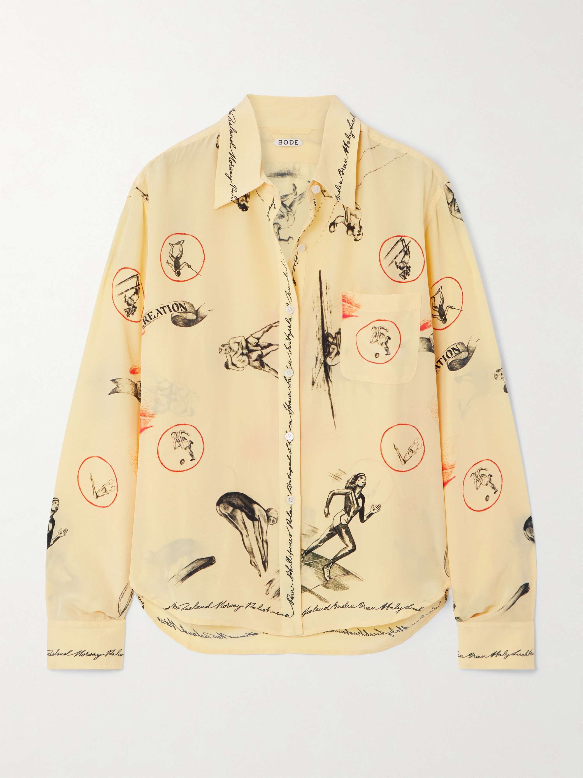 Games printed silk-voile shirt view