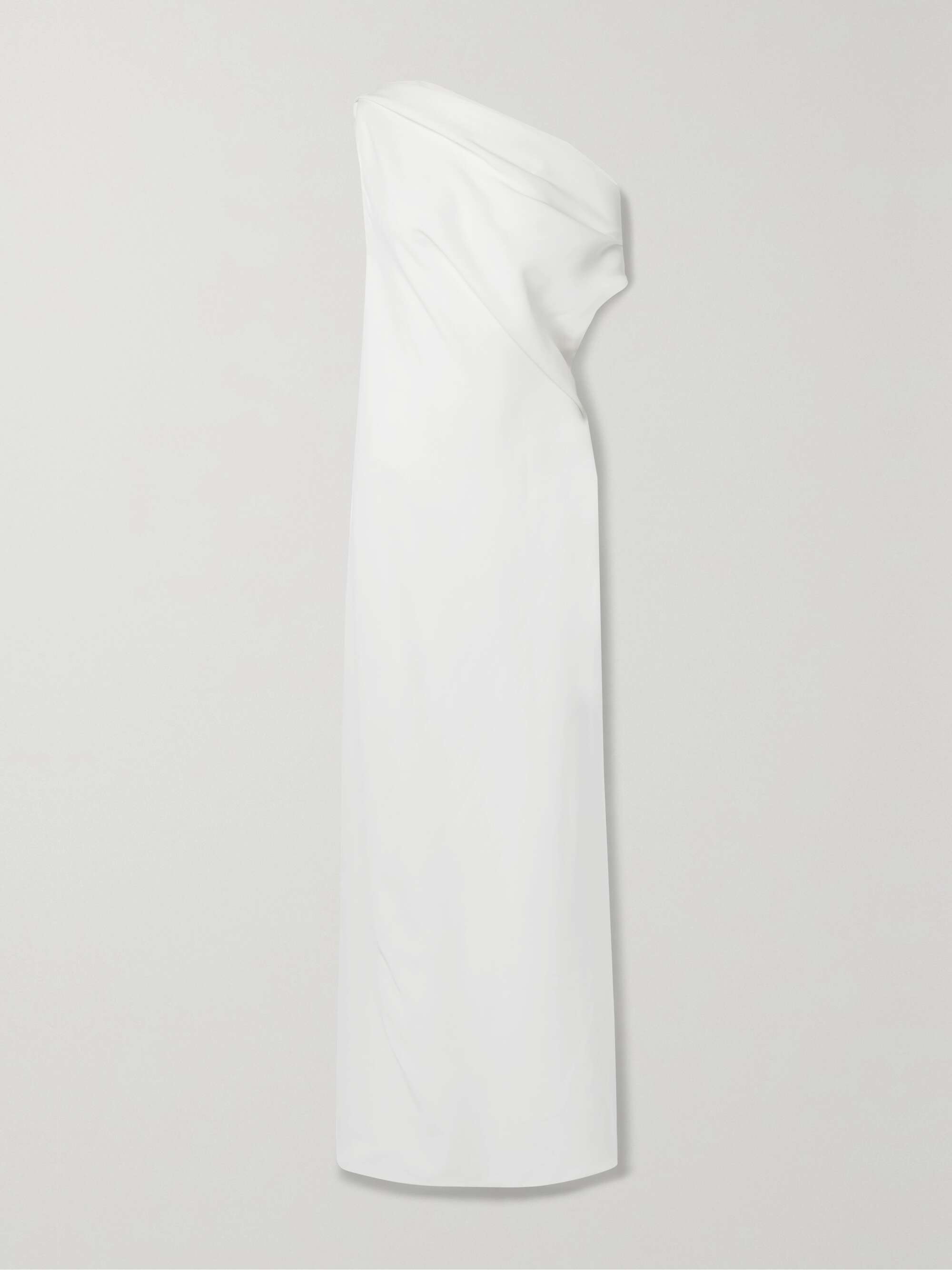 Bamaris one-shoulder draped silk-crepe maxi dress view