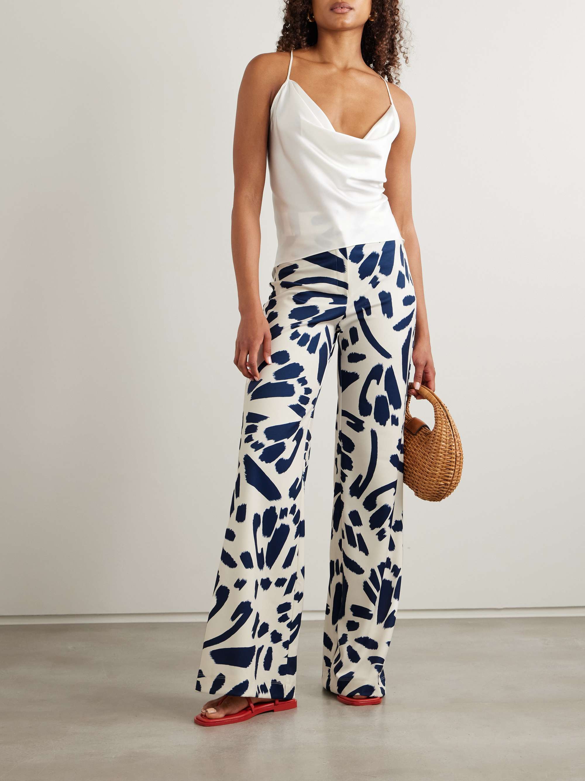 Ecos De Luna draped silk-charmeuse top view