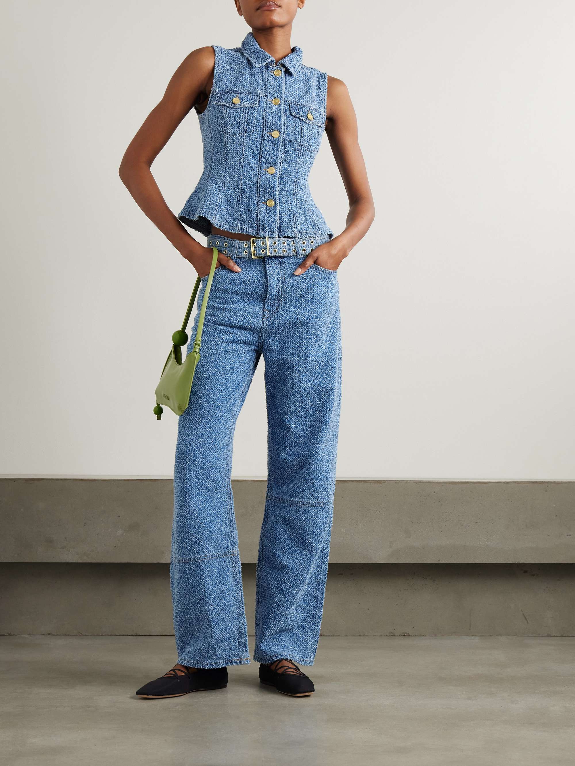 Organic bouclé-denim vest view