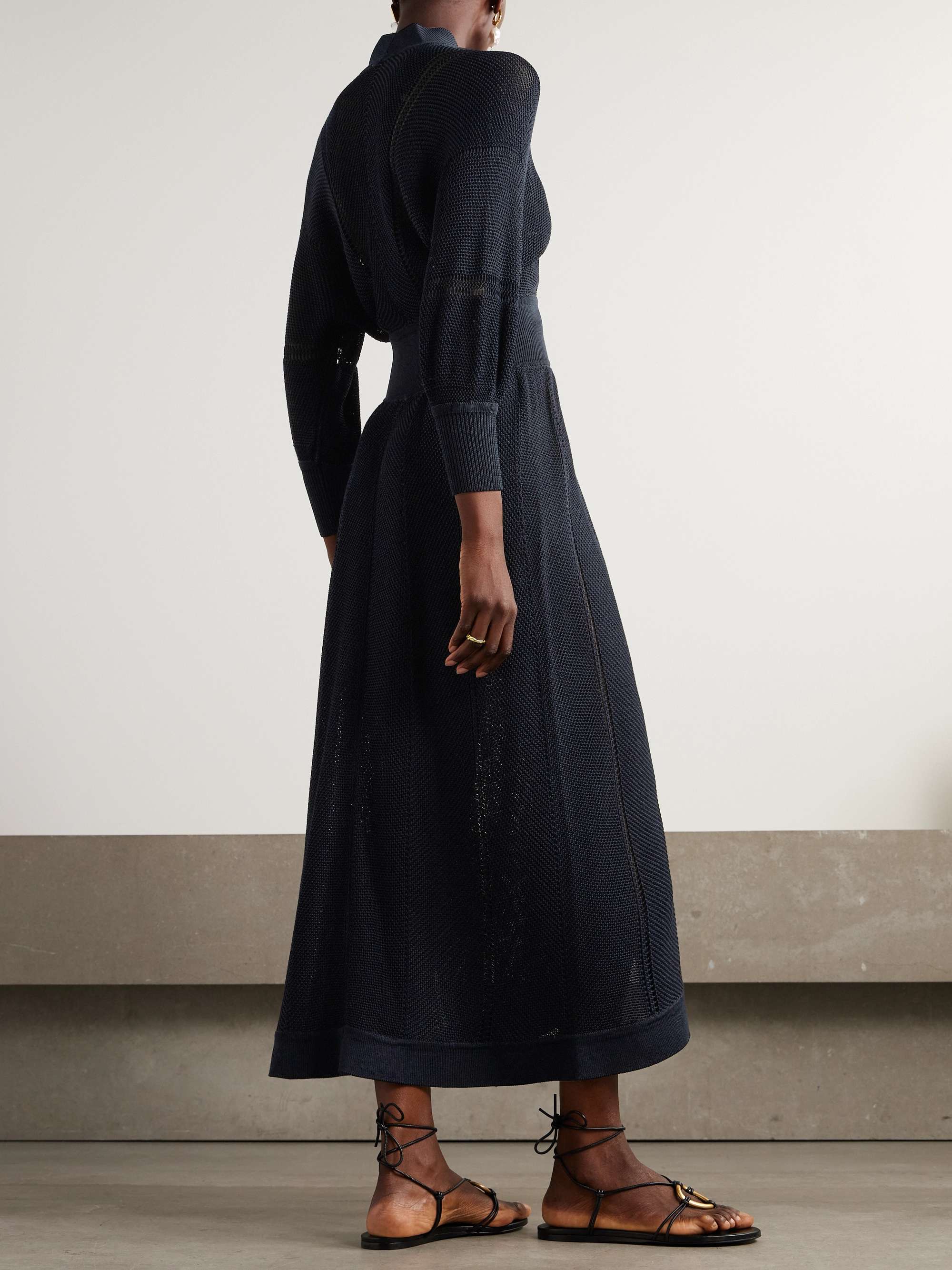 Crocheted cotton-blend maxi dress view