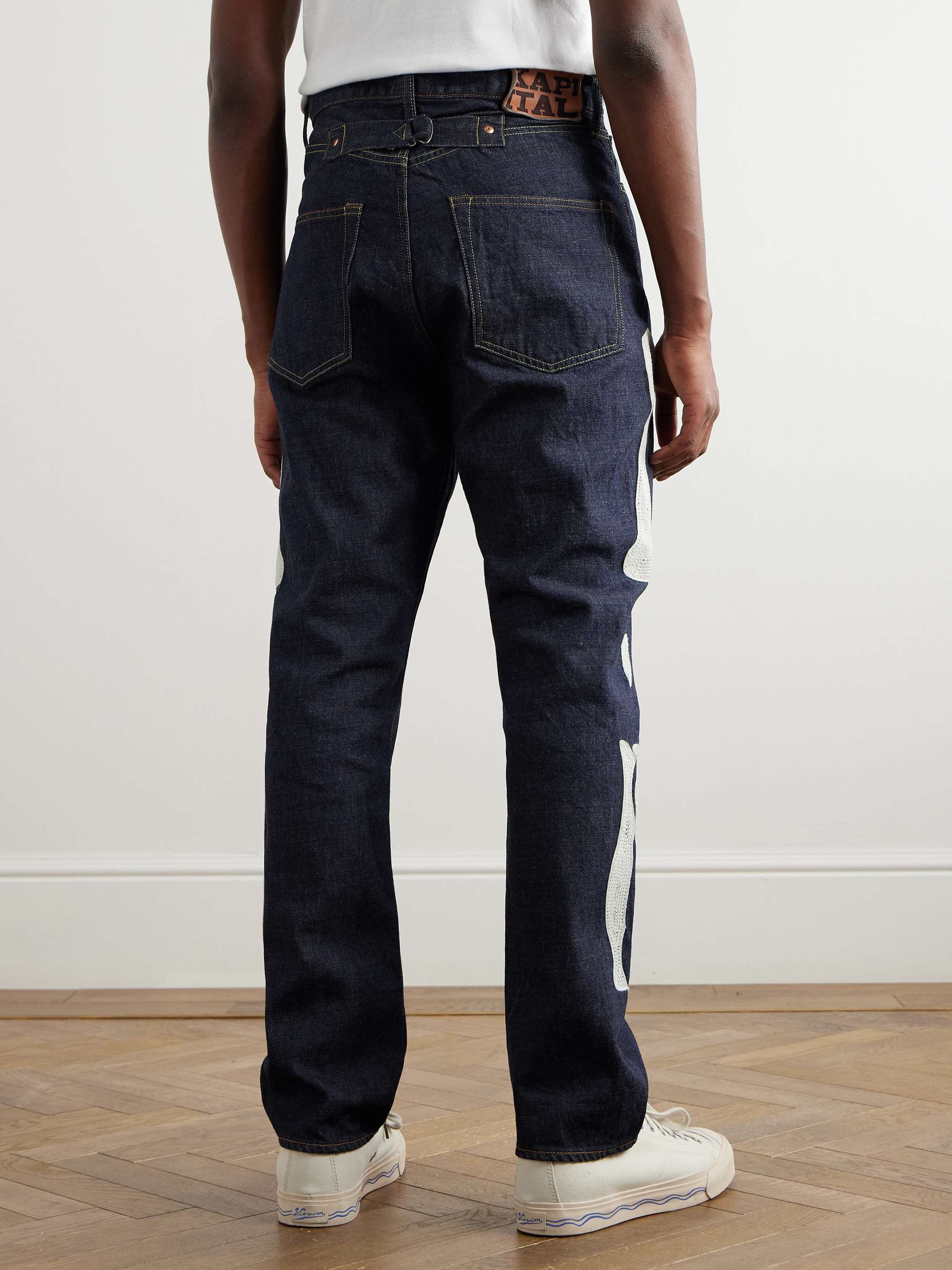 Okagilly Slim-Fit Crochet-Trimmed Jeans view