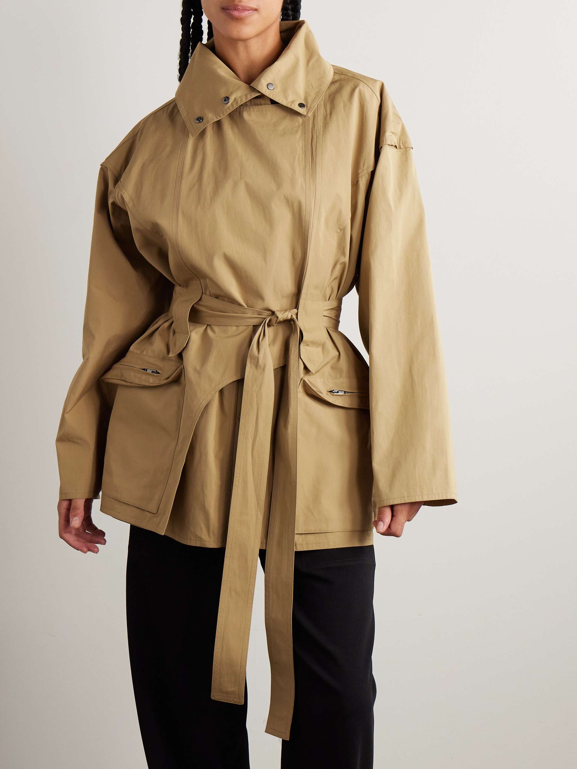 Pierrick belted cotton-poplin jacket view