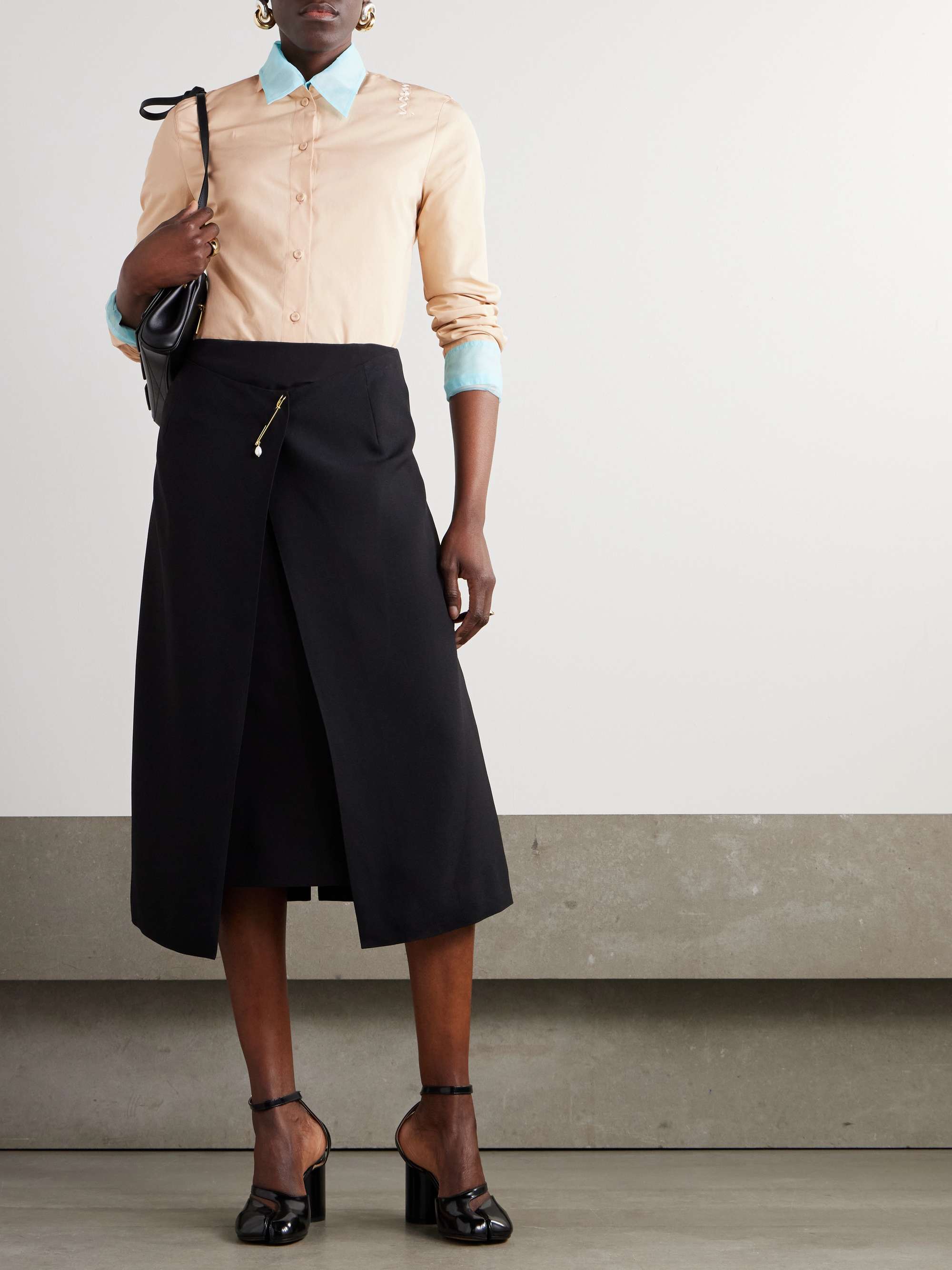 Embroidered organic cotton-poplin shirt view