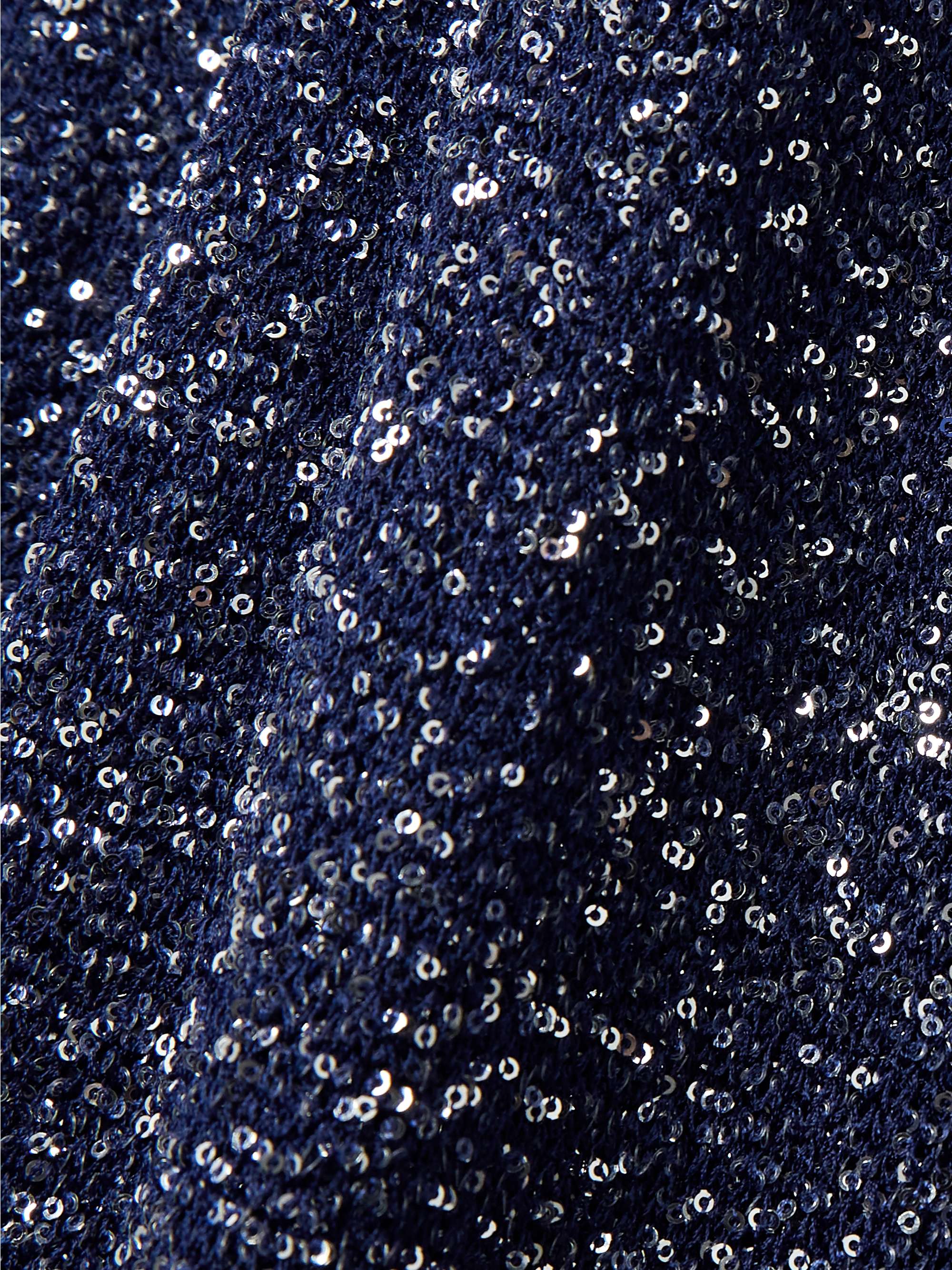 Sequined metallic-knit turtleneck maxi dress view