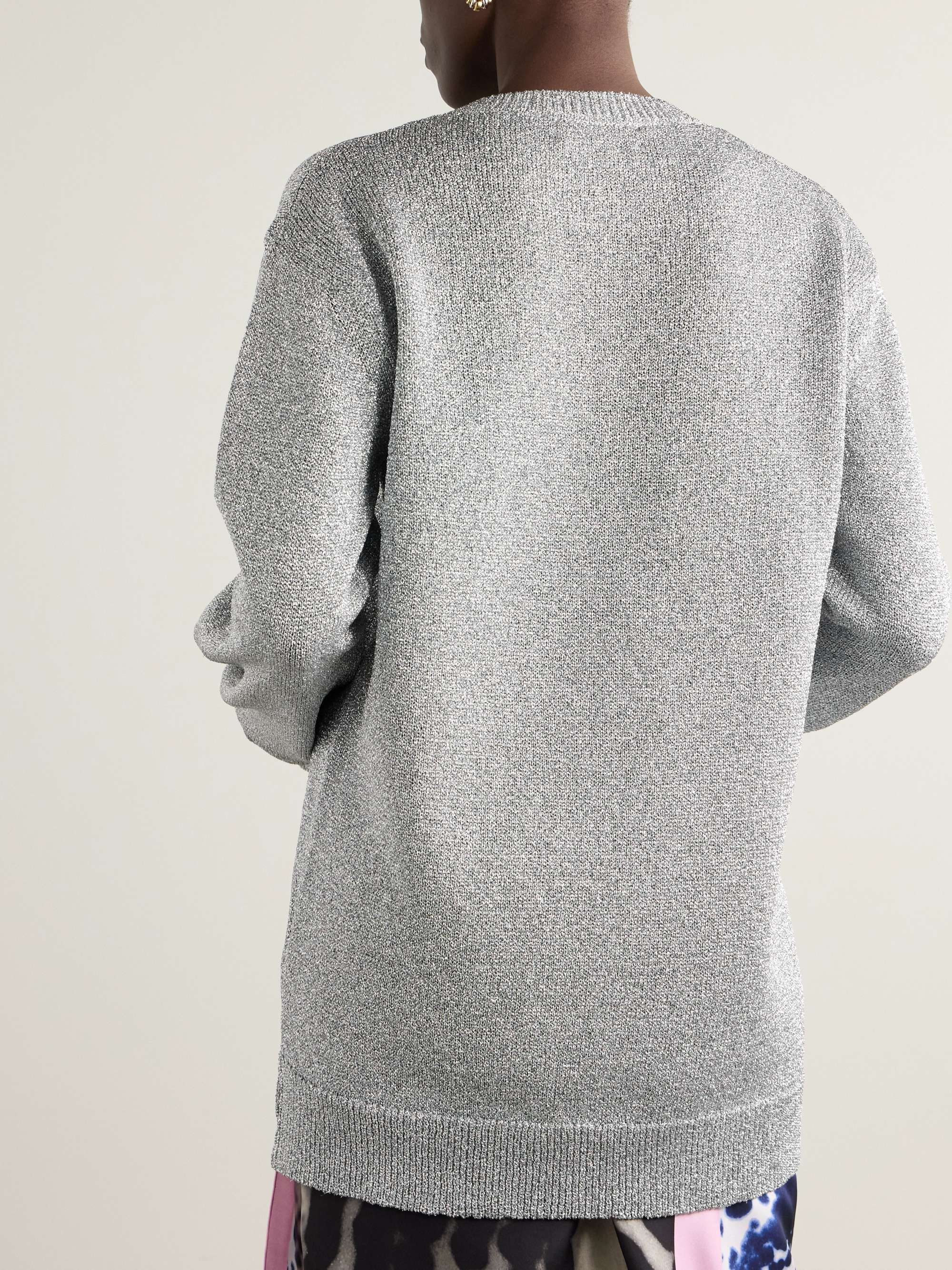 Oversized metallic knitted sweater view