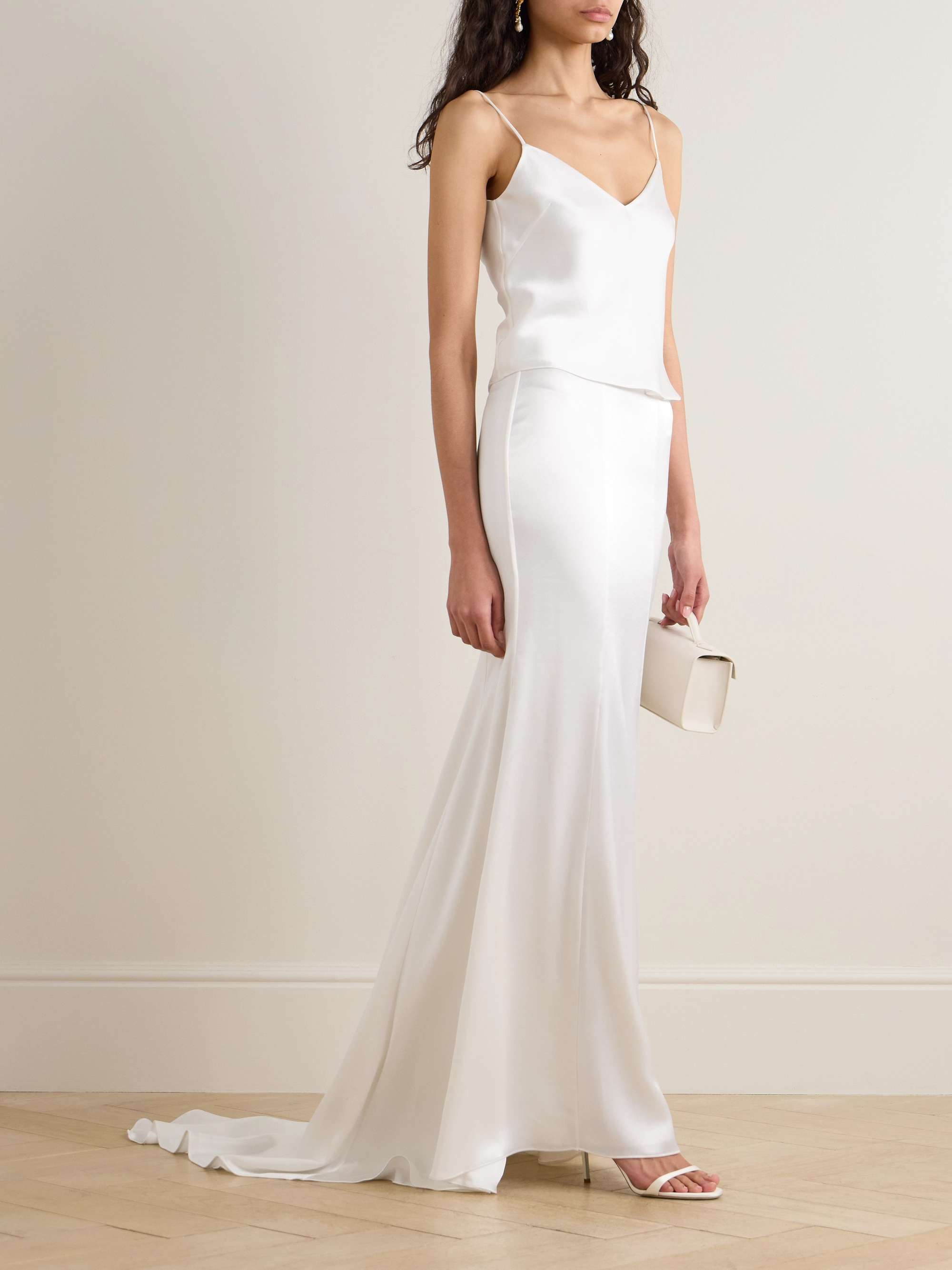 Amalfi draped satin maxi skirt view