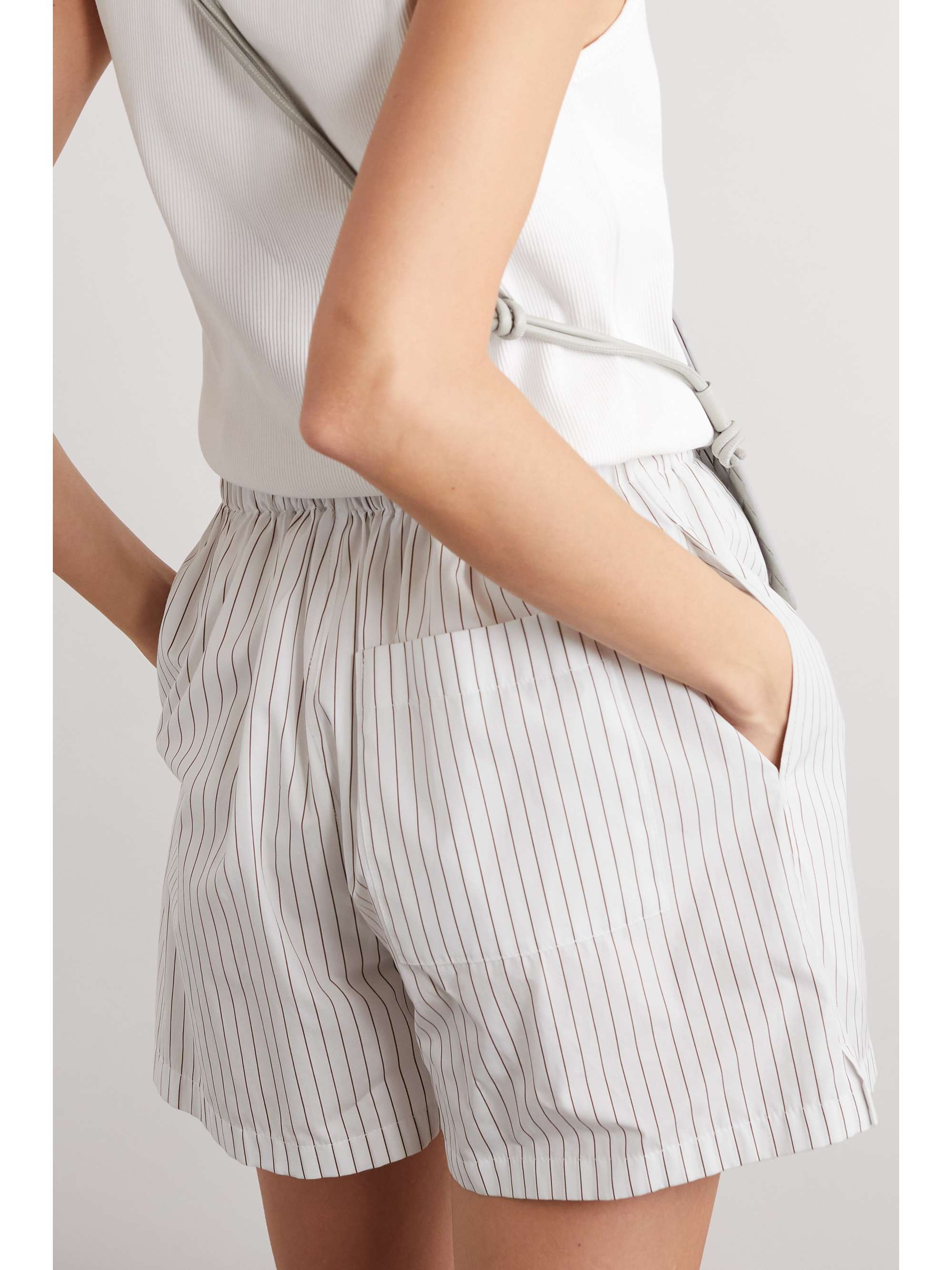 Pinstriped cotton-poplin shorts view
