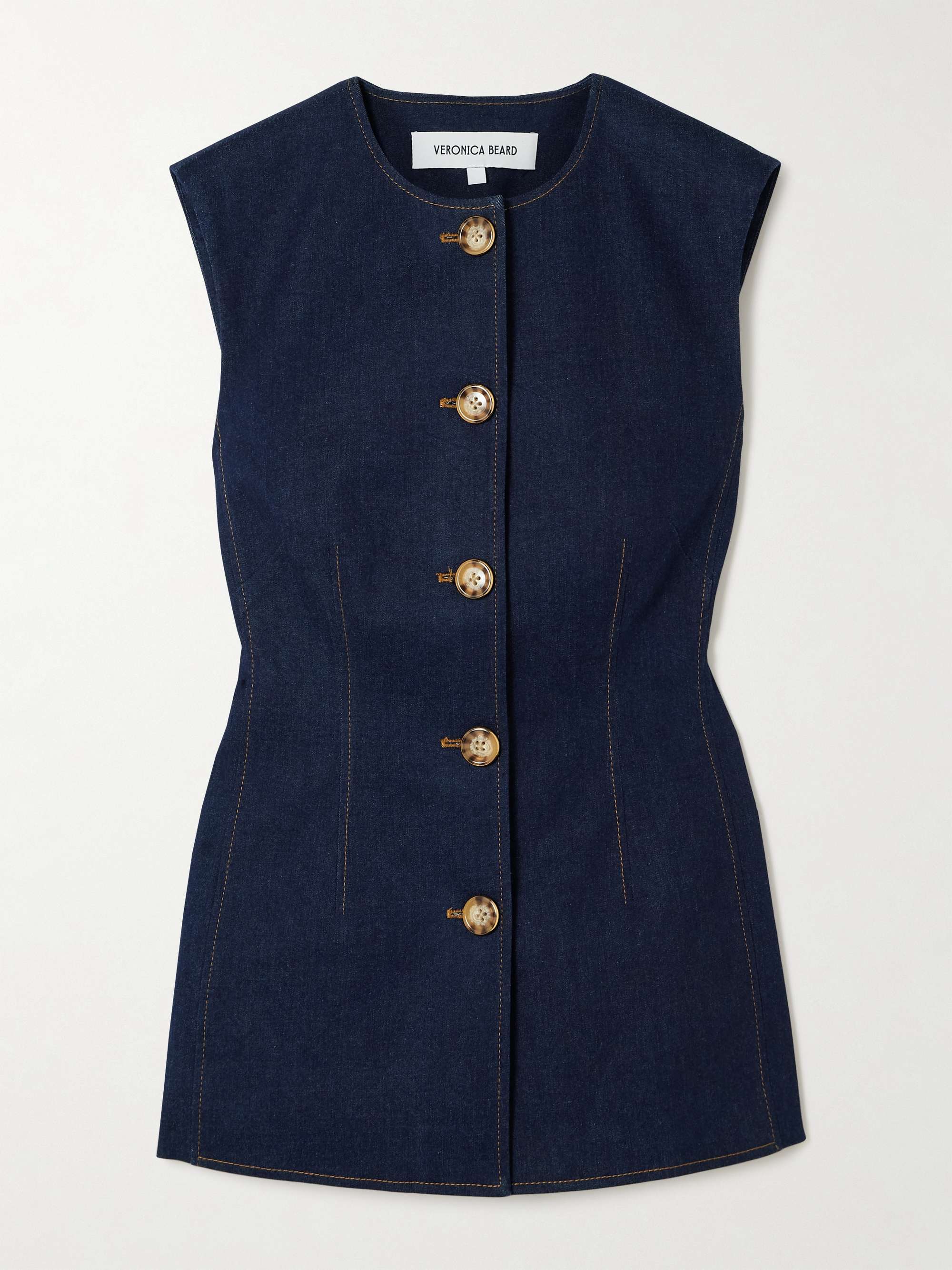 Jessup topstitched denim vest view
