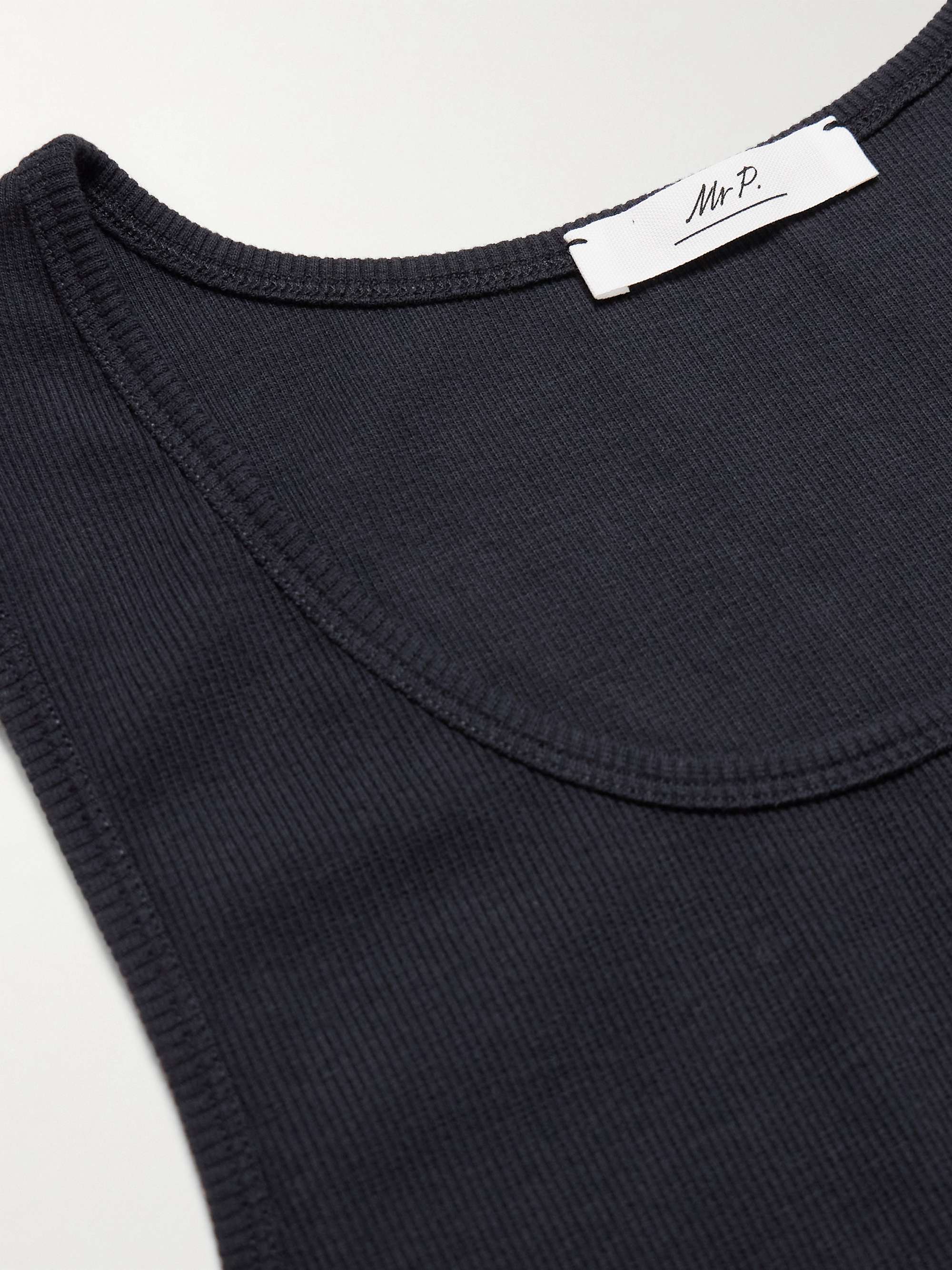 Ribbed Stretch-Organic Cotton-Jersey Tank Top view