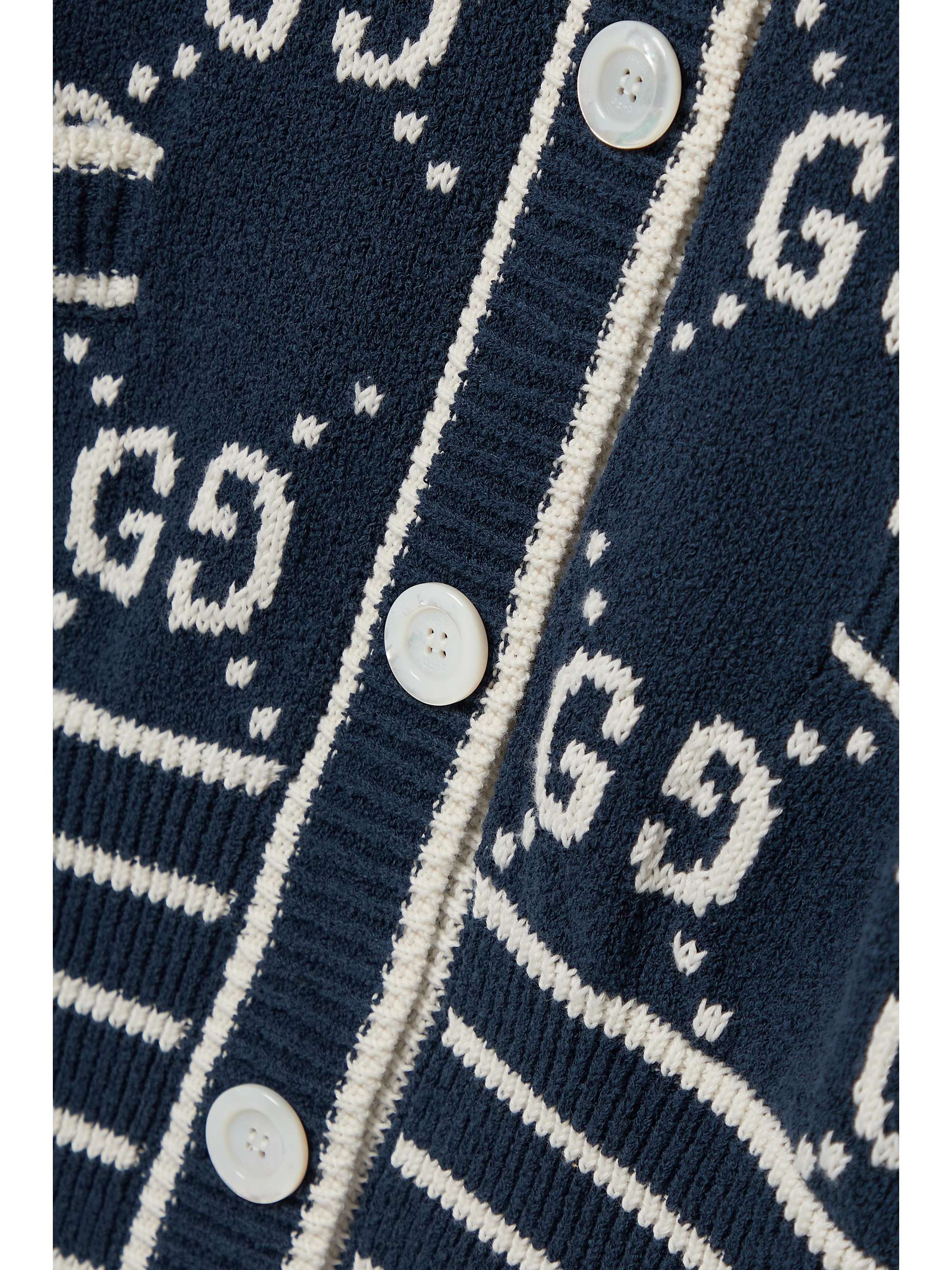 Cotton-blend jacquard cardigan view
