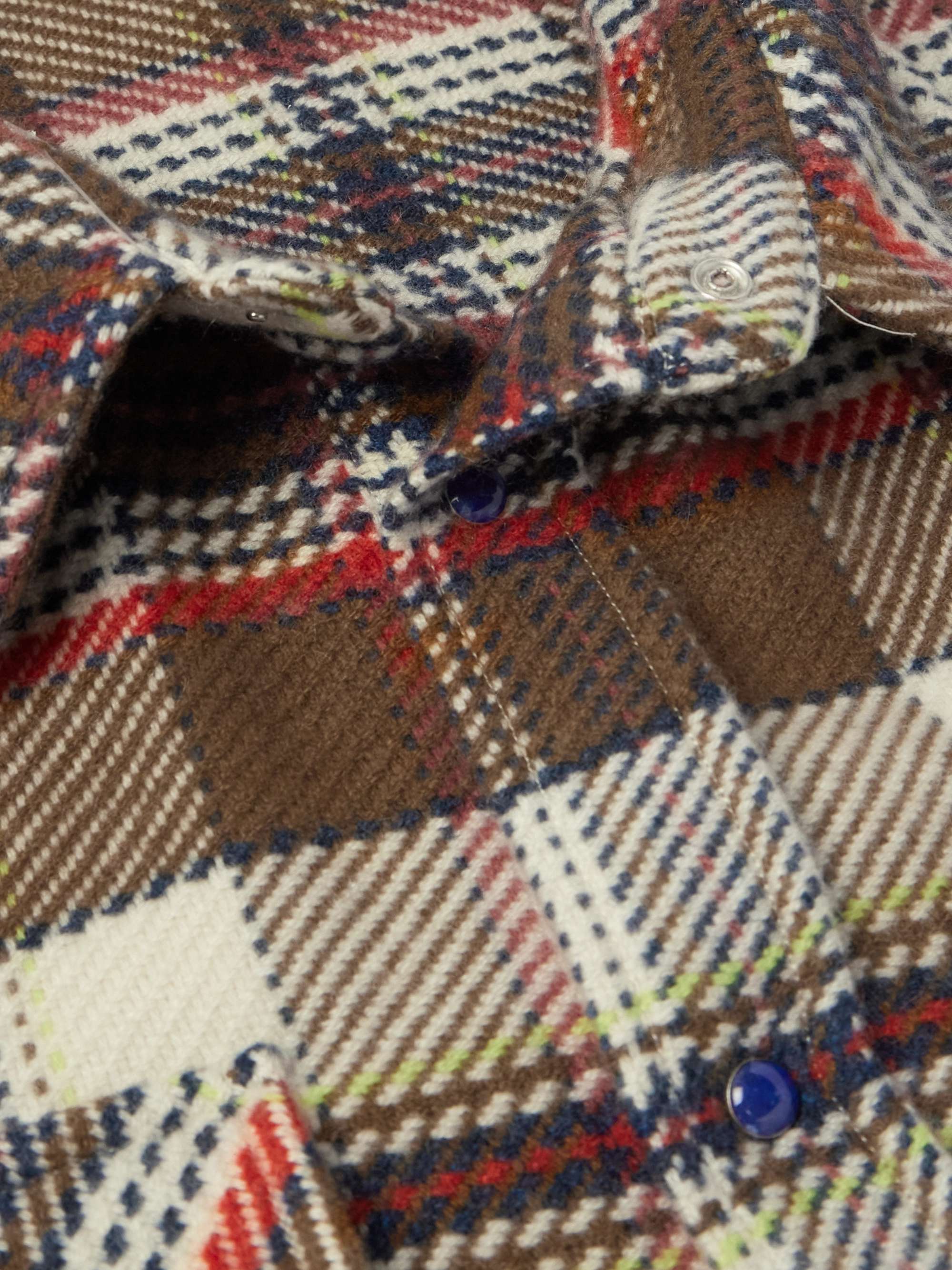 Distressed Checked Cashmere Shirt view