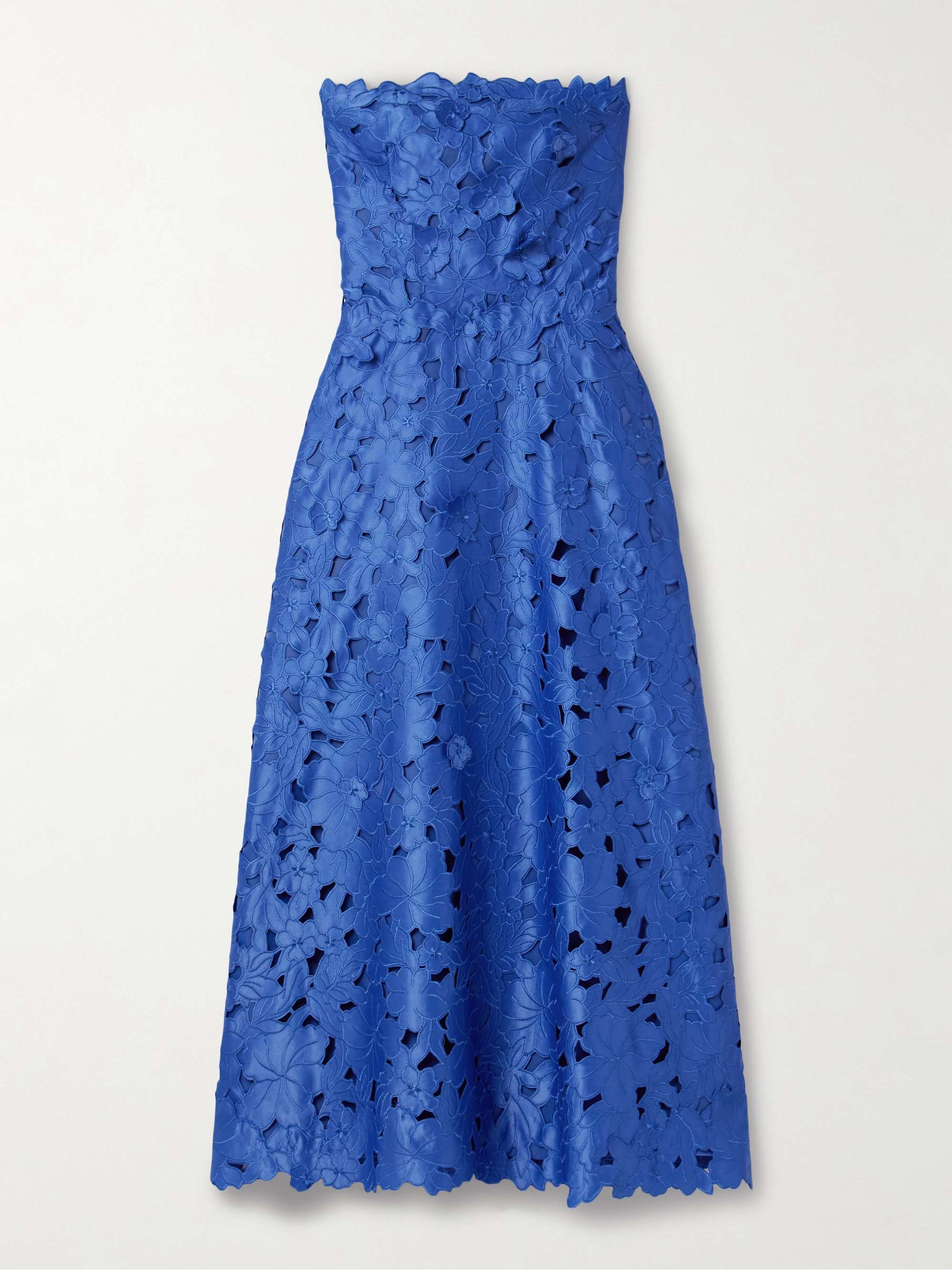 Norina strapless cutout embroidered satin gown view