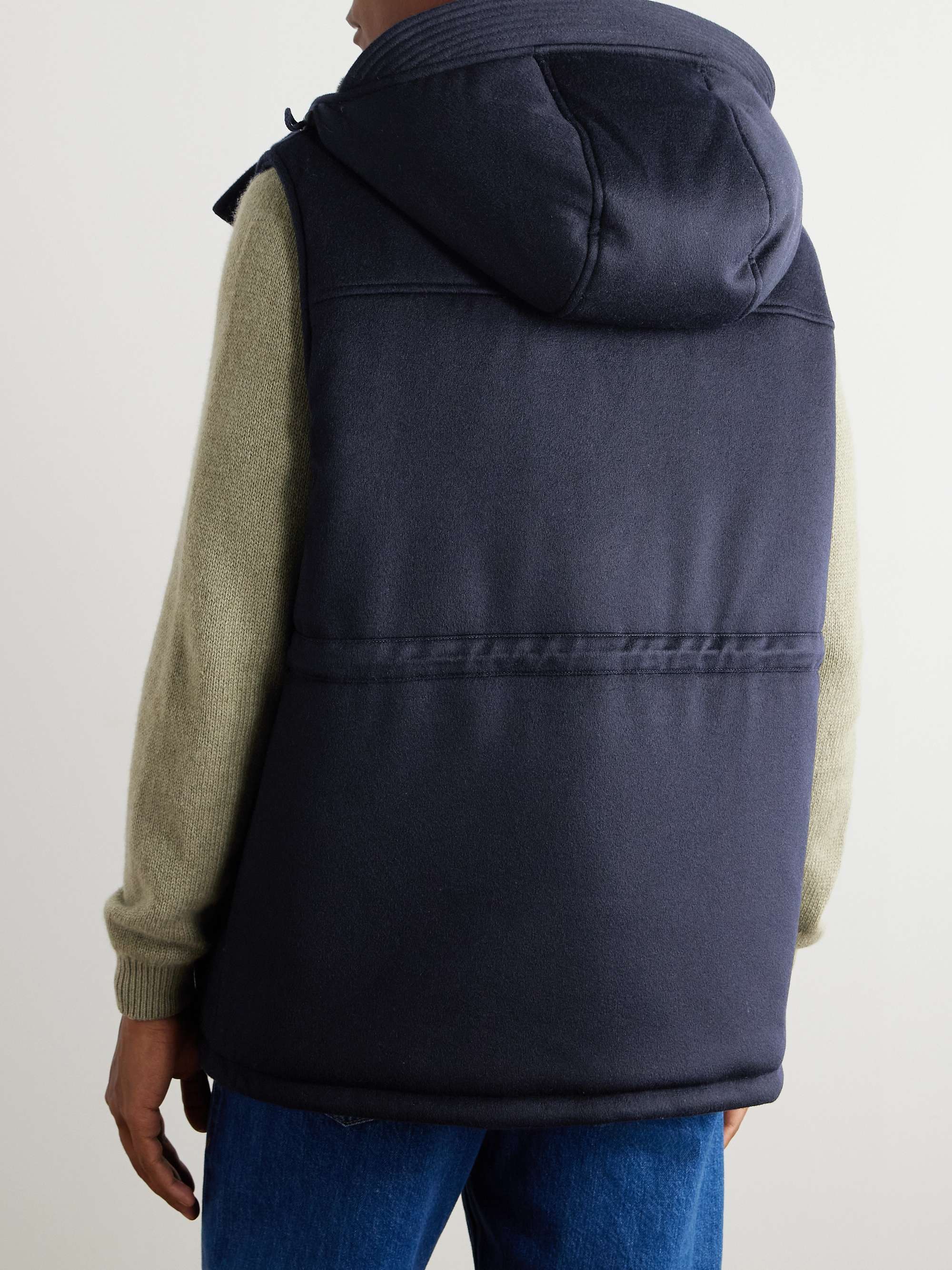 Damiano Shearling-Lined Padded Storm System® Cashmere-Felt Hooded Gilet view