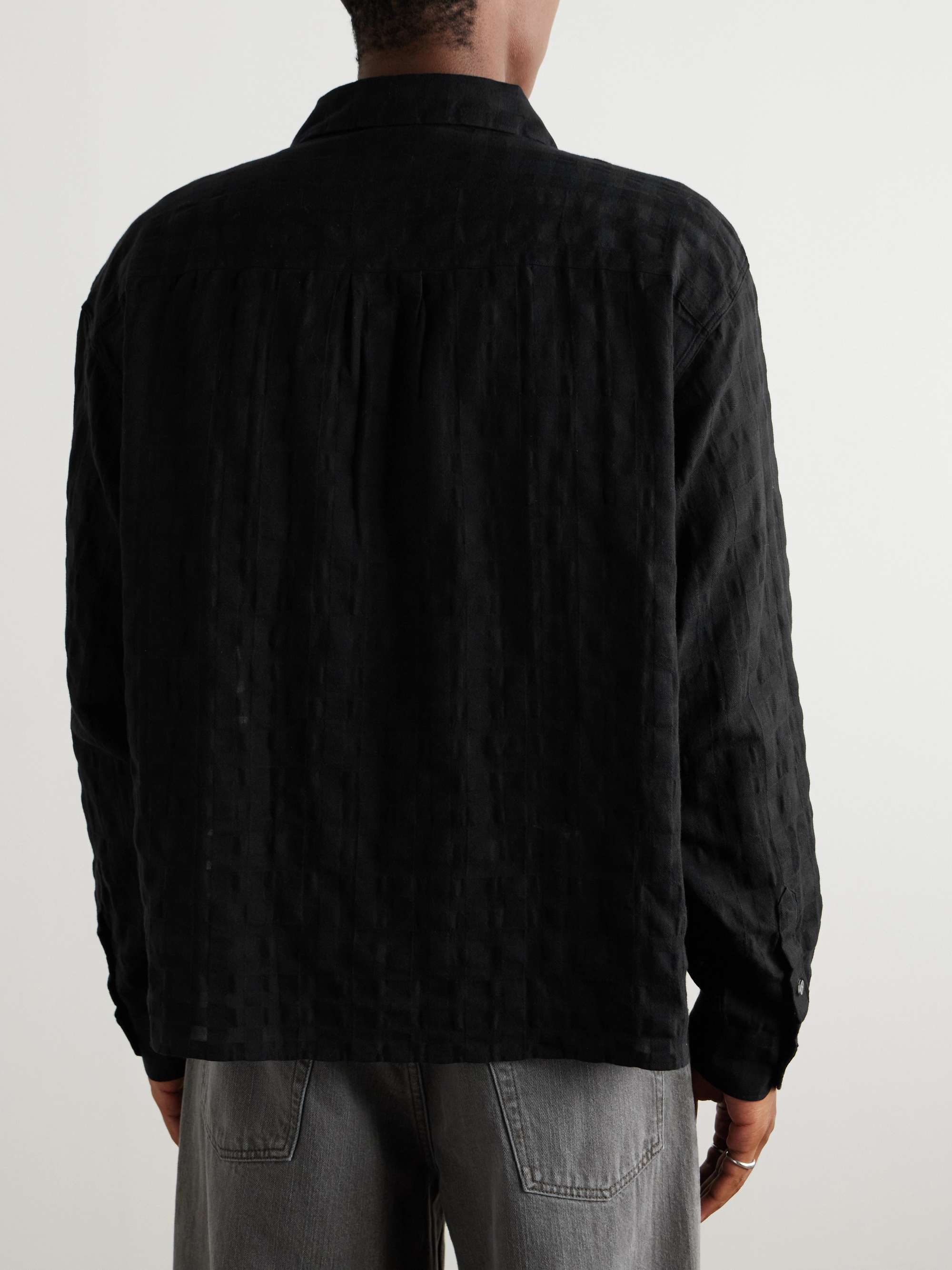Checked Cotton-Blend Jacquard Shirt view