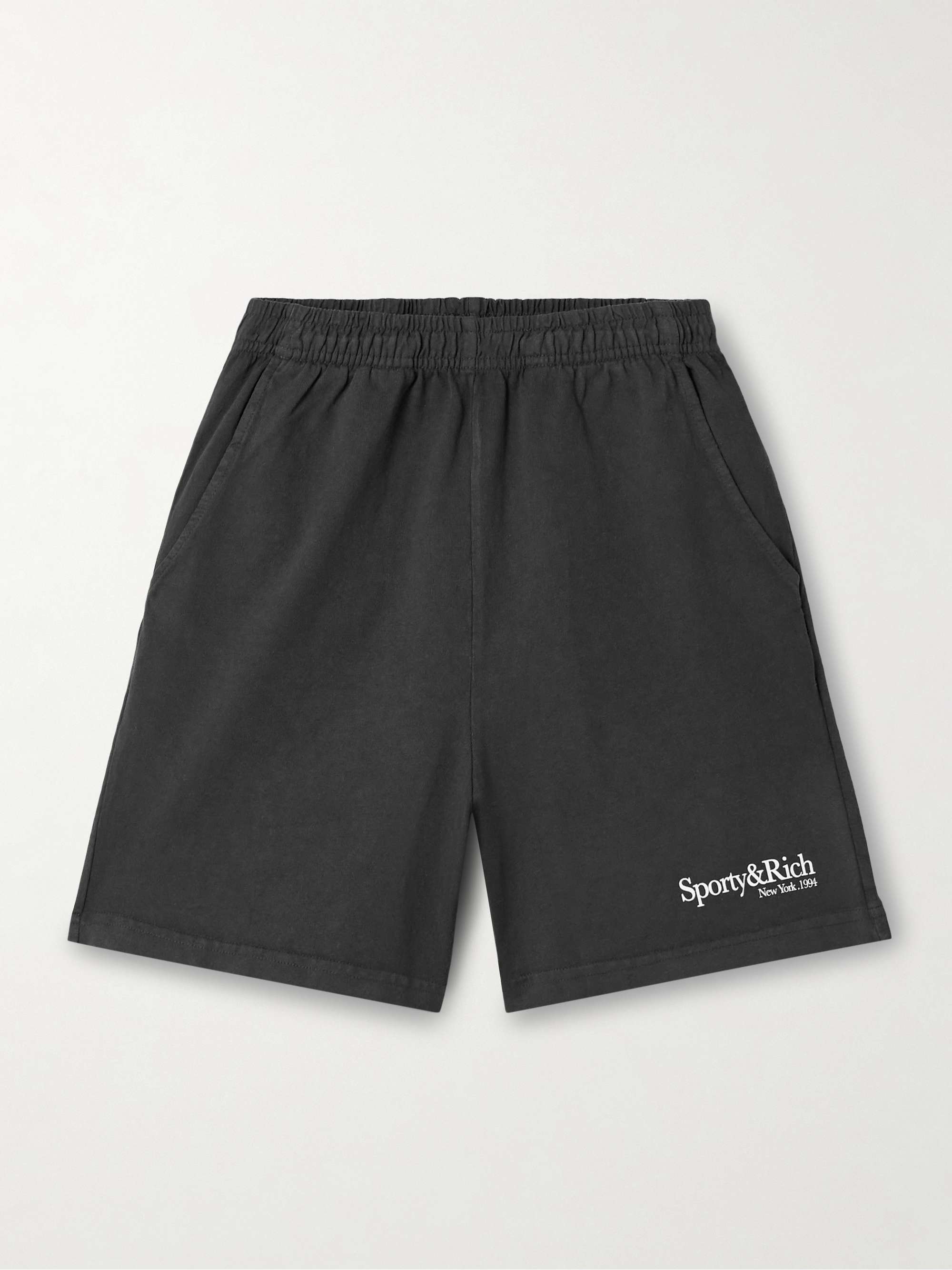 Printed cotton-jersey shorts view