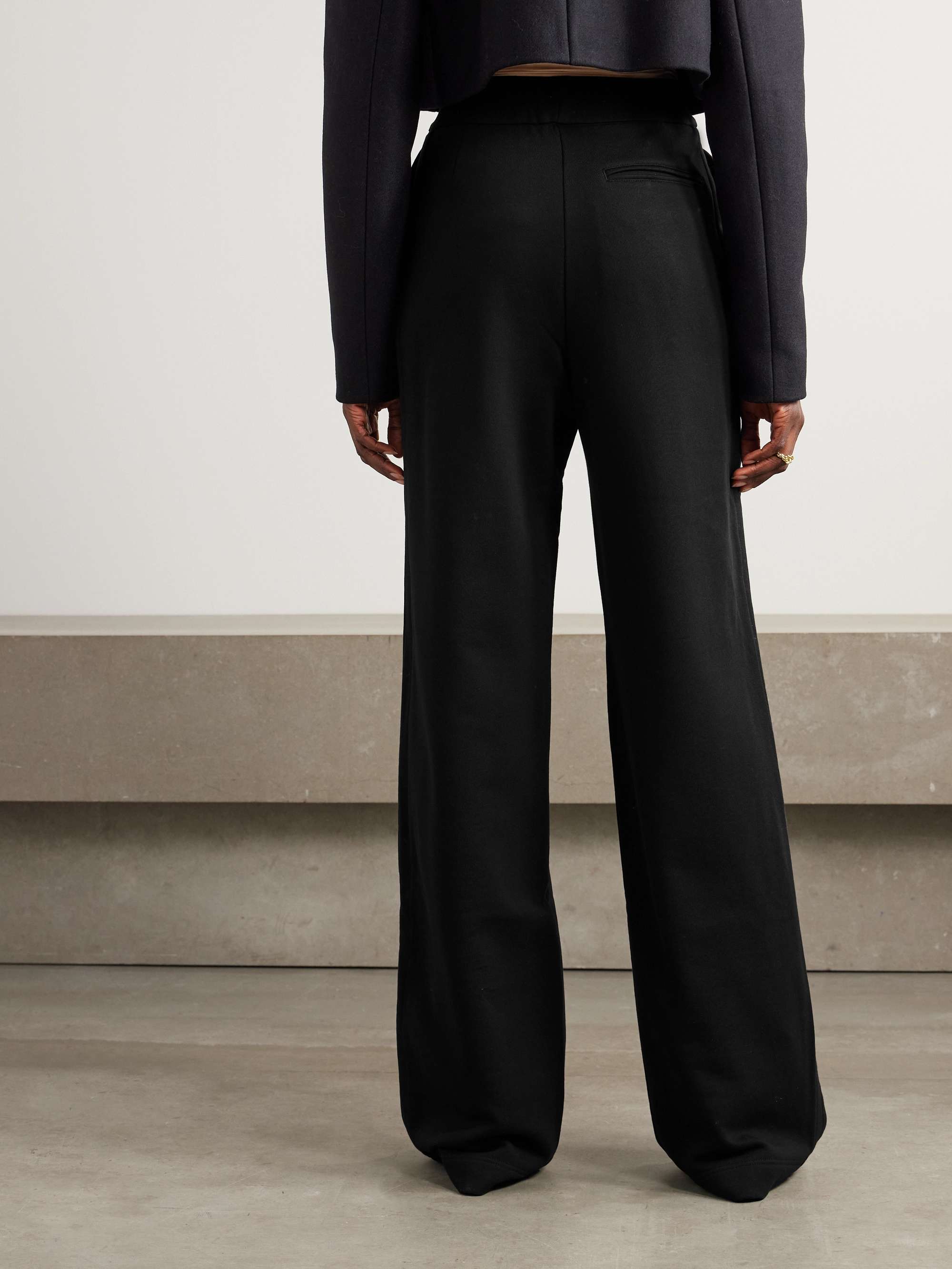 Pleated cotton-jersey wide-leg pants view