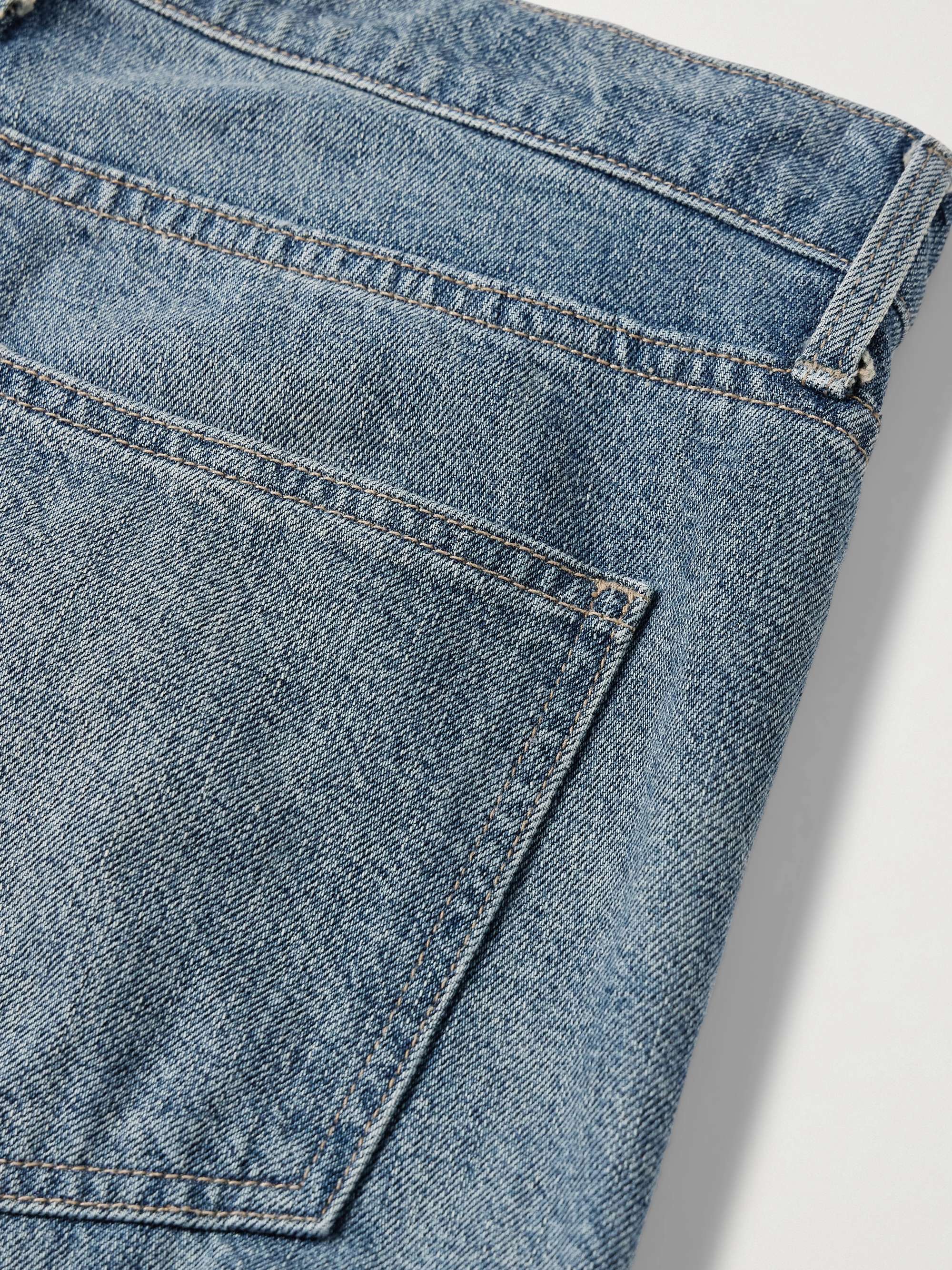 Ebony paneled two-tone high-rise wide-leg jeans view