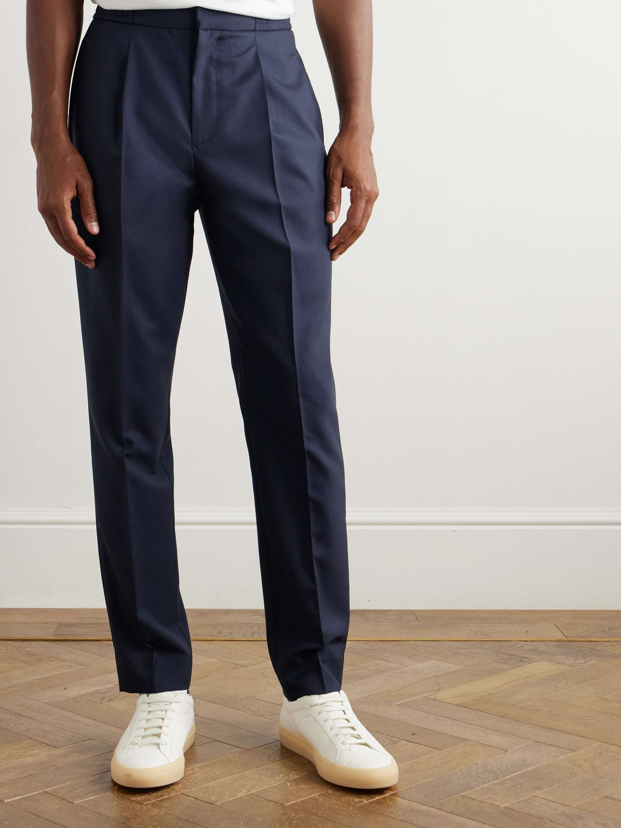 Drew Tapered Pleated Wool Trousers view