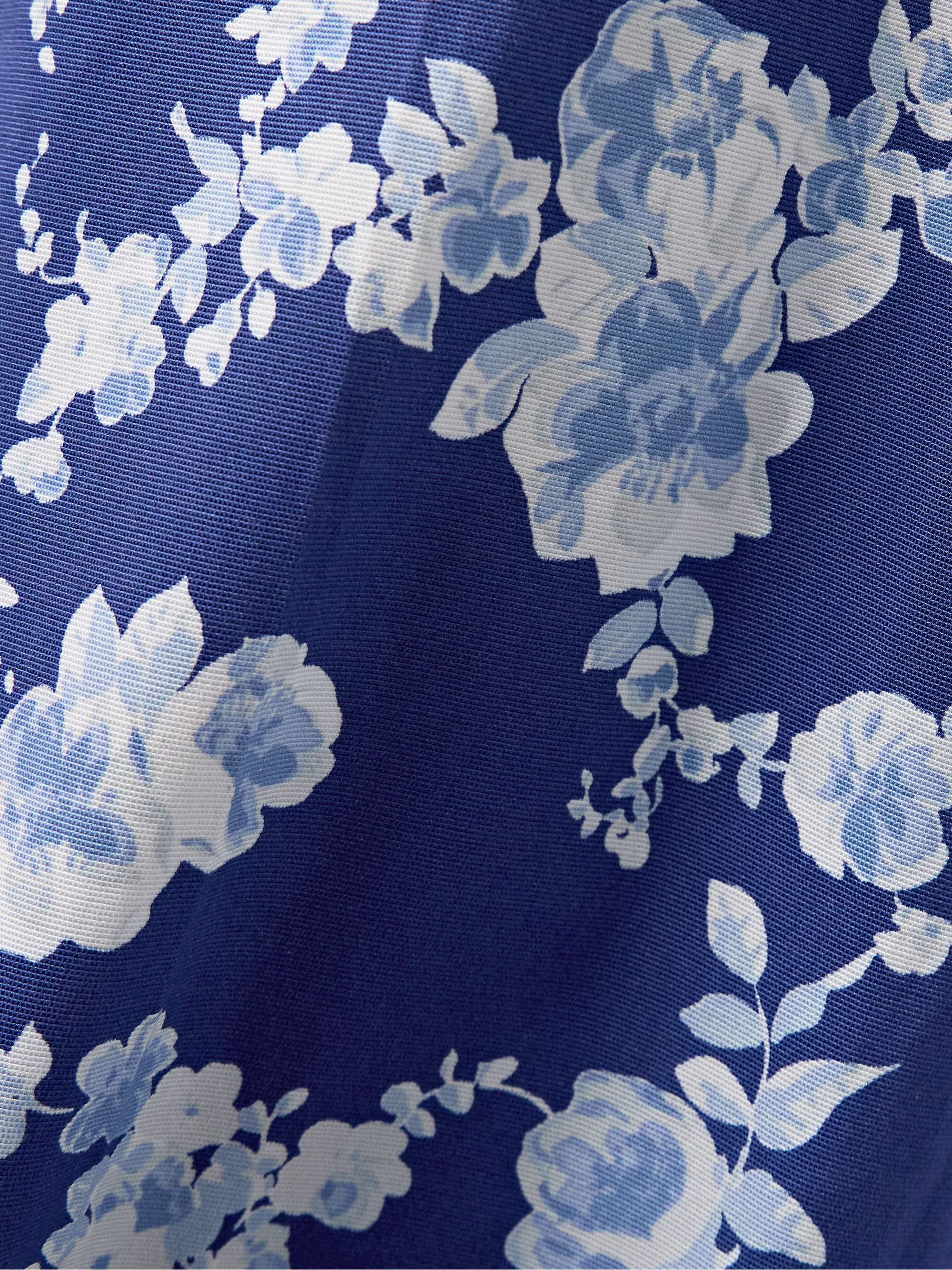 Floral-print twill wide-leg pants view