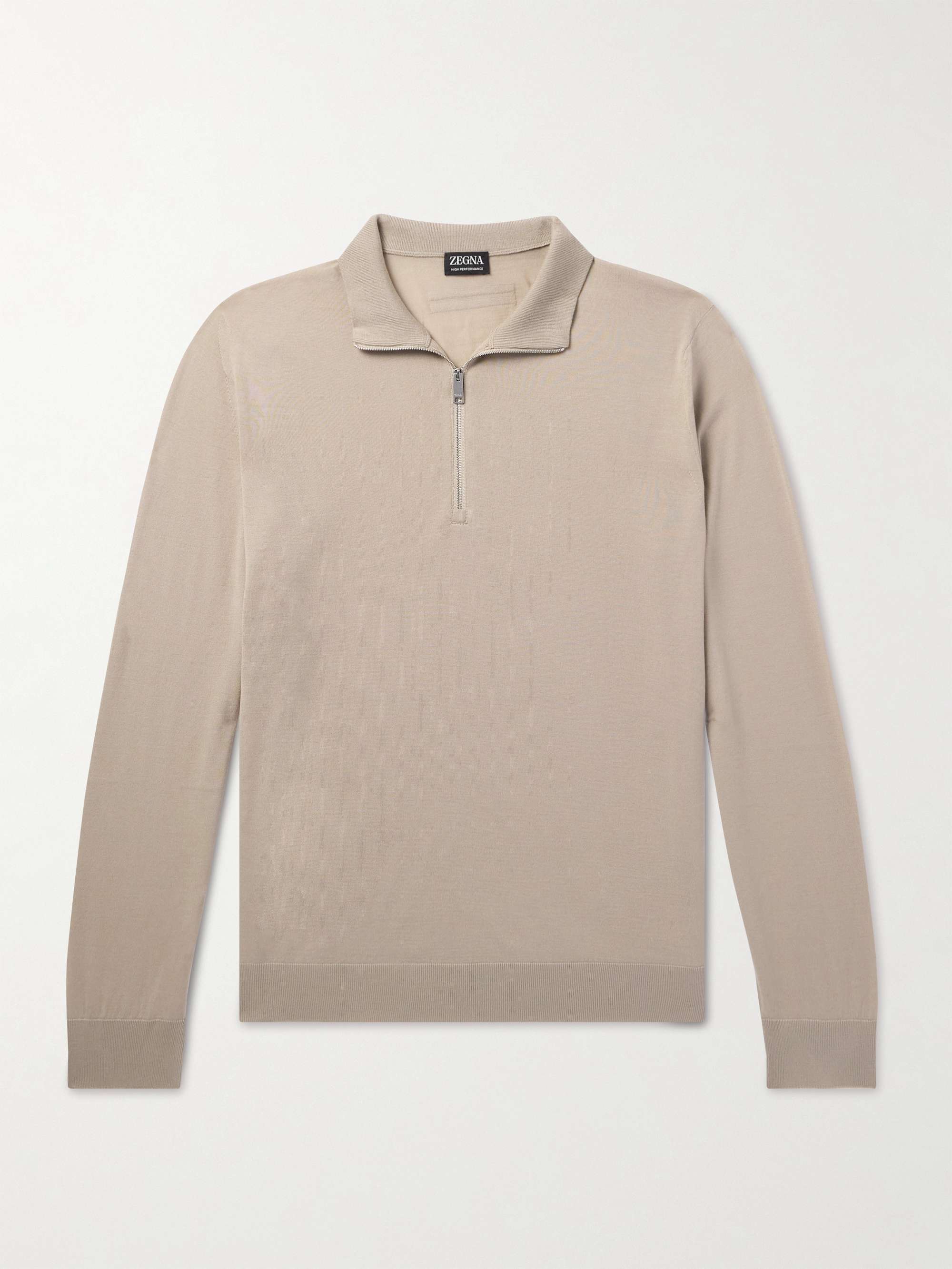 Slim-Fit Wool Half-Zip Sweater view