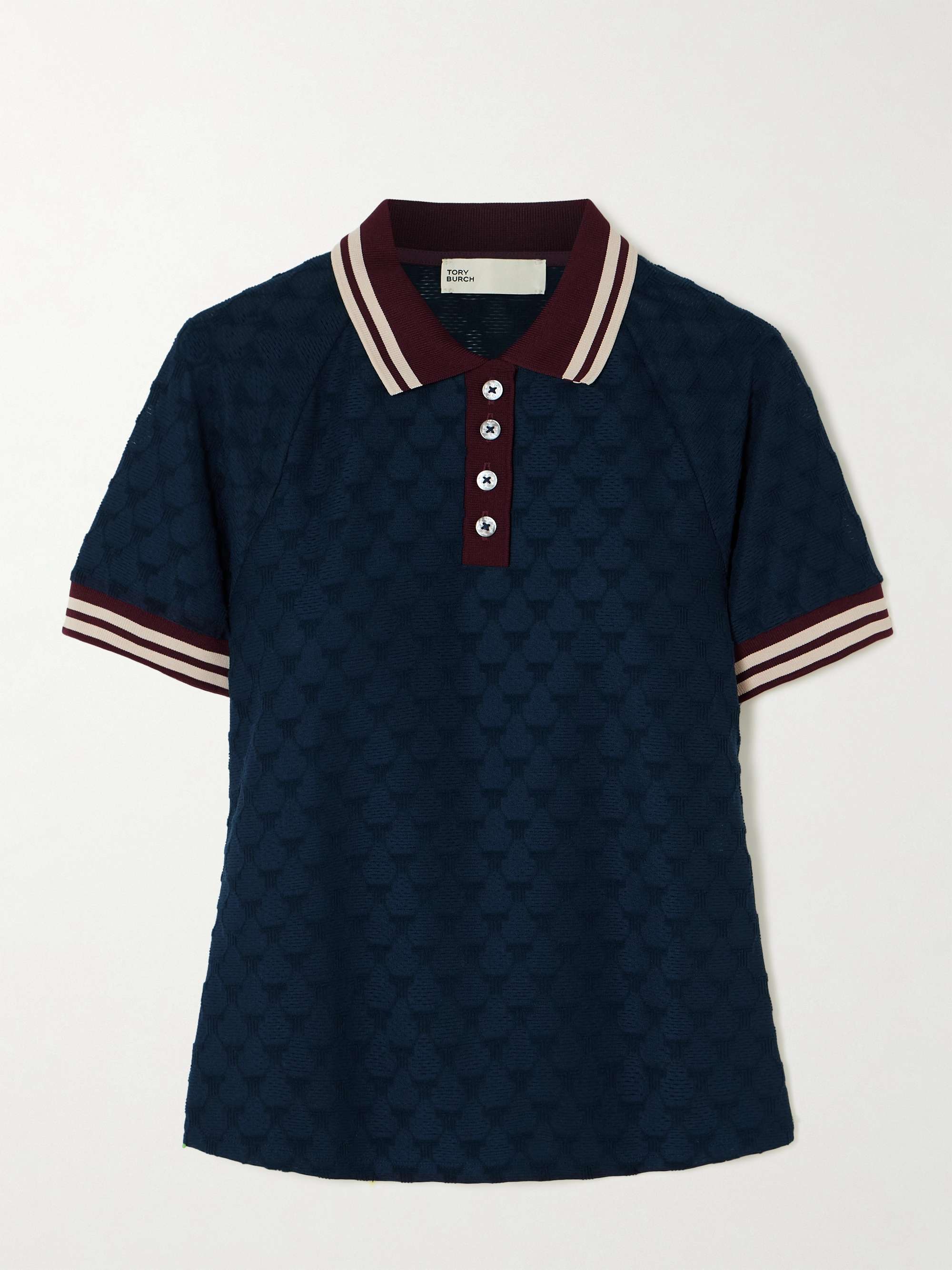 Striped terry-jacquard polo shirt view