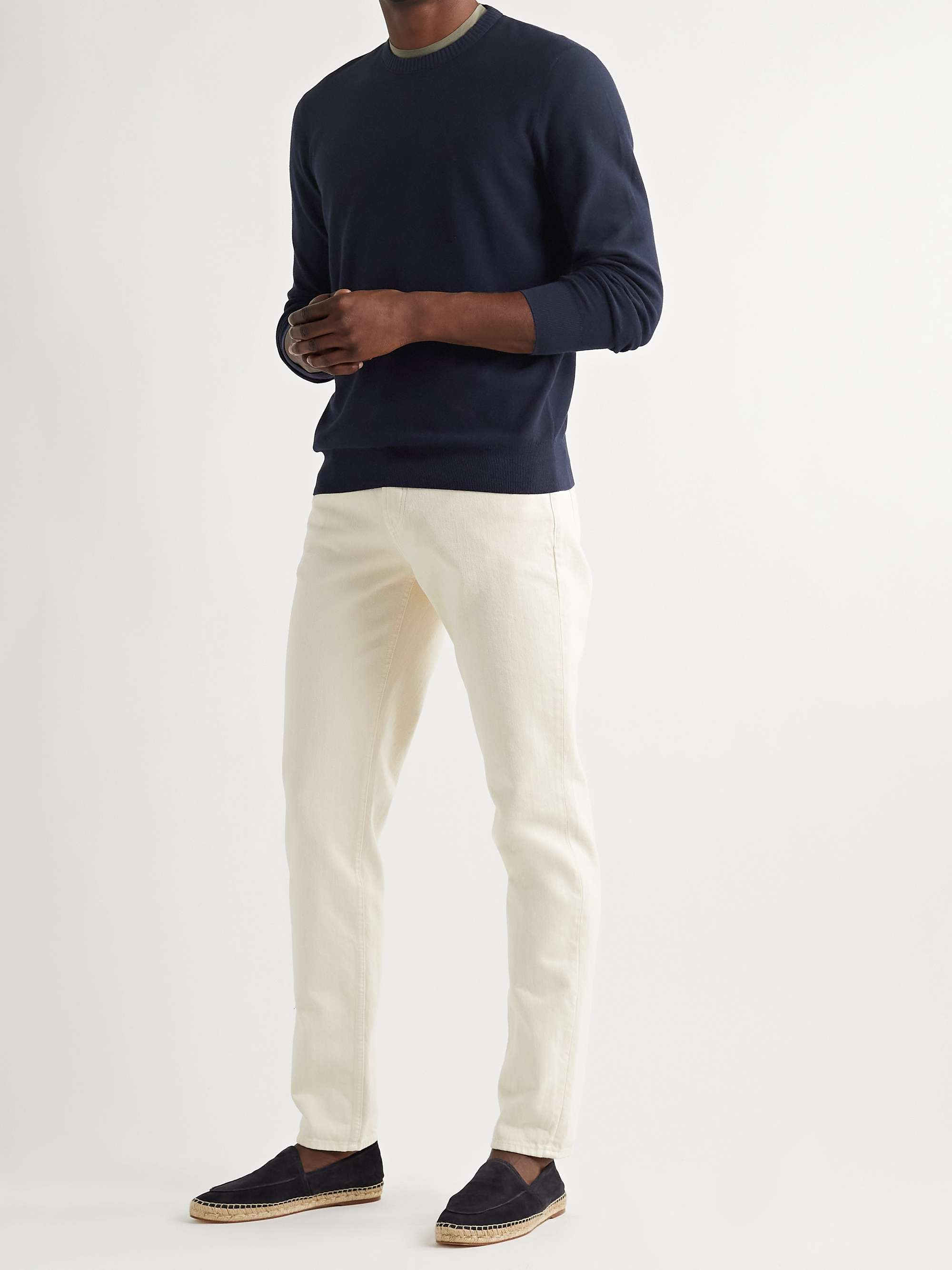 Slim-Fit Cotton and Silk-Blend Sweater view