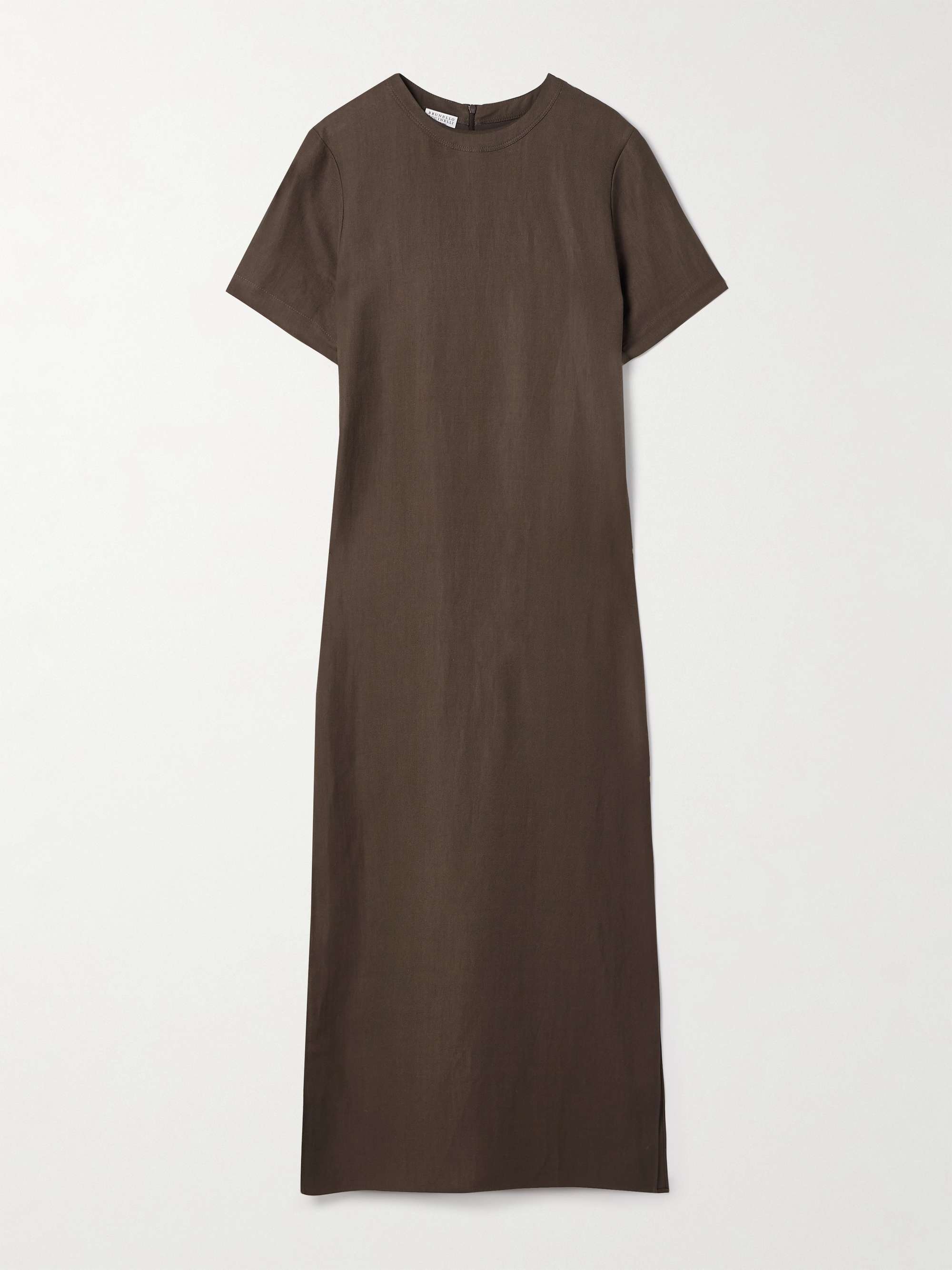 Bead-embellised twill midi dress view